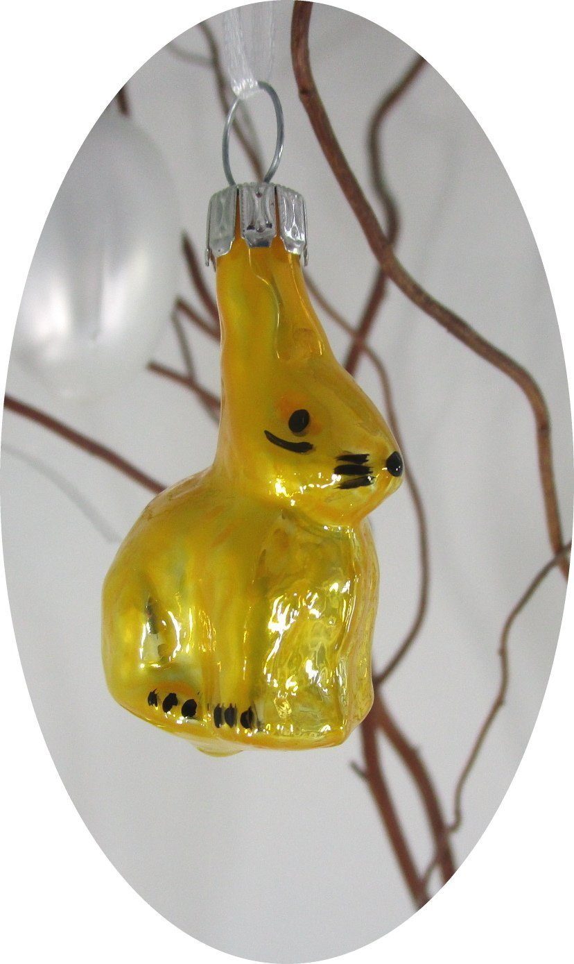 Nostalgie Christbaumschmuck Thüringen Osterfigur Ostereier und Osterhasen klein Mix (gemischtes Set, 12 tlg), MADE IN GERMANY