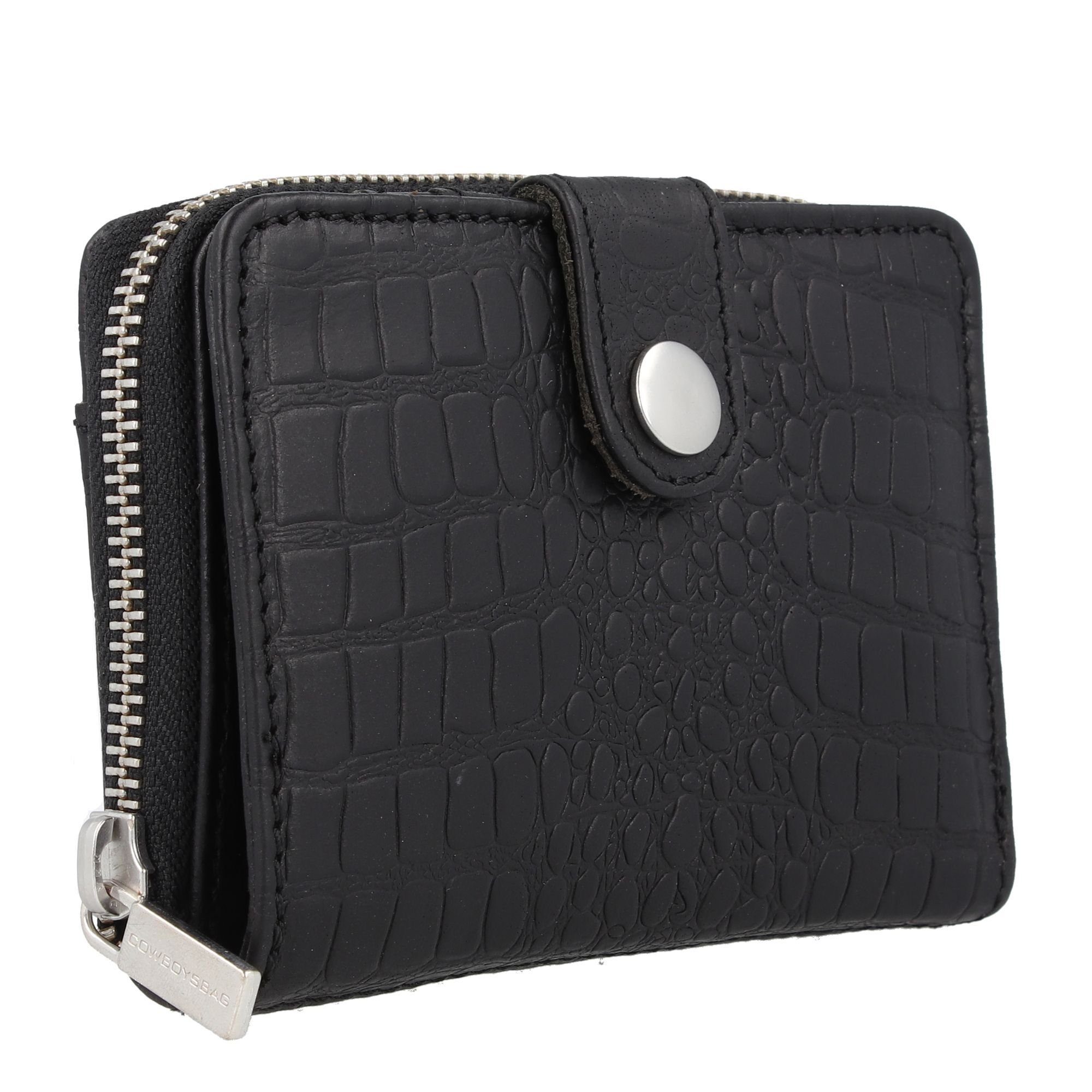 Leder Geldbörse, Cowboysbag black croco