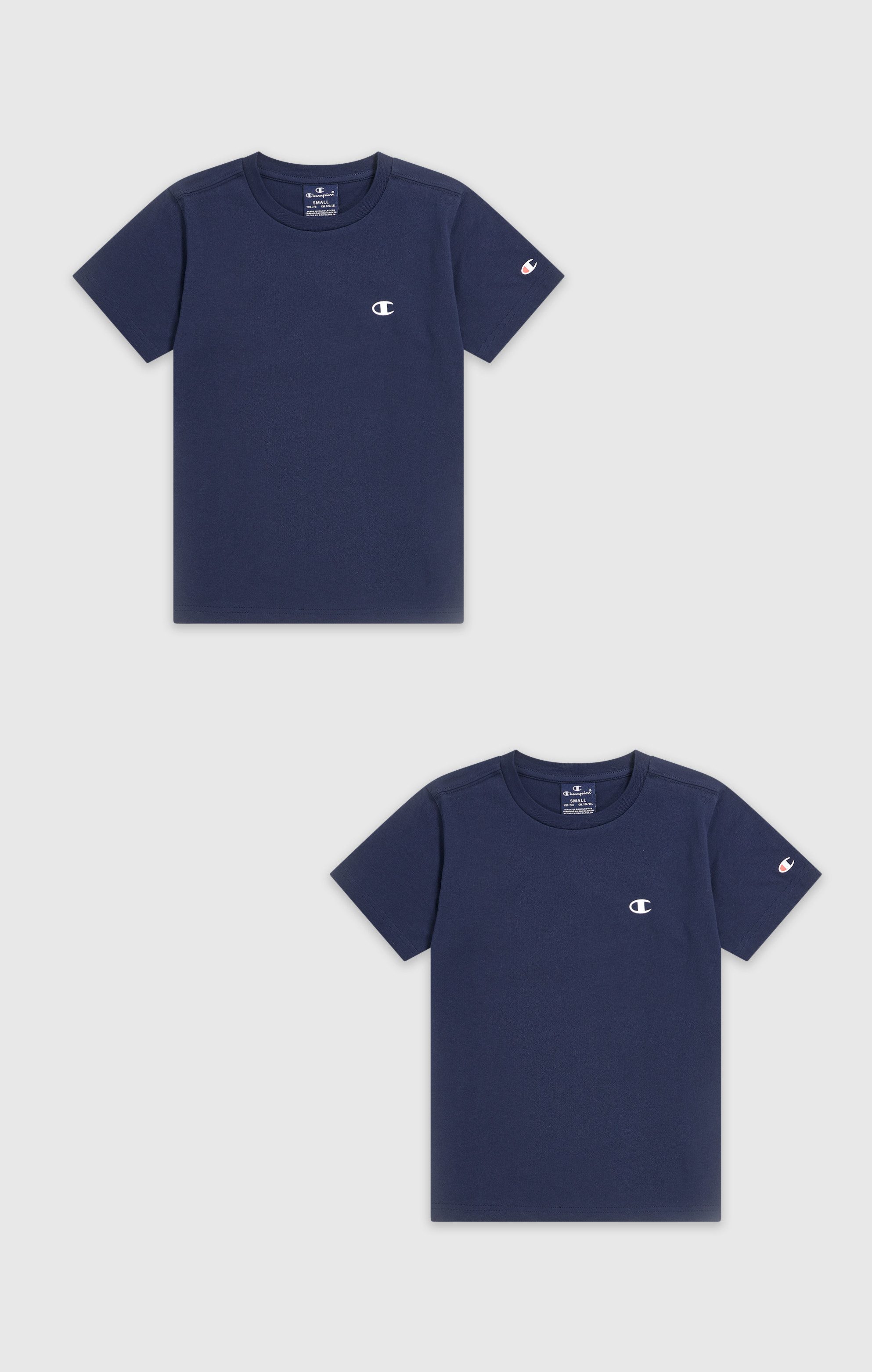 Champion T-Shirt (Packung, 2-tlg) 2er-Pack, Kurzarm, mit Rundhalsausschnitt, aus Baumwolle