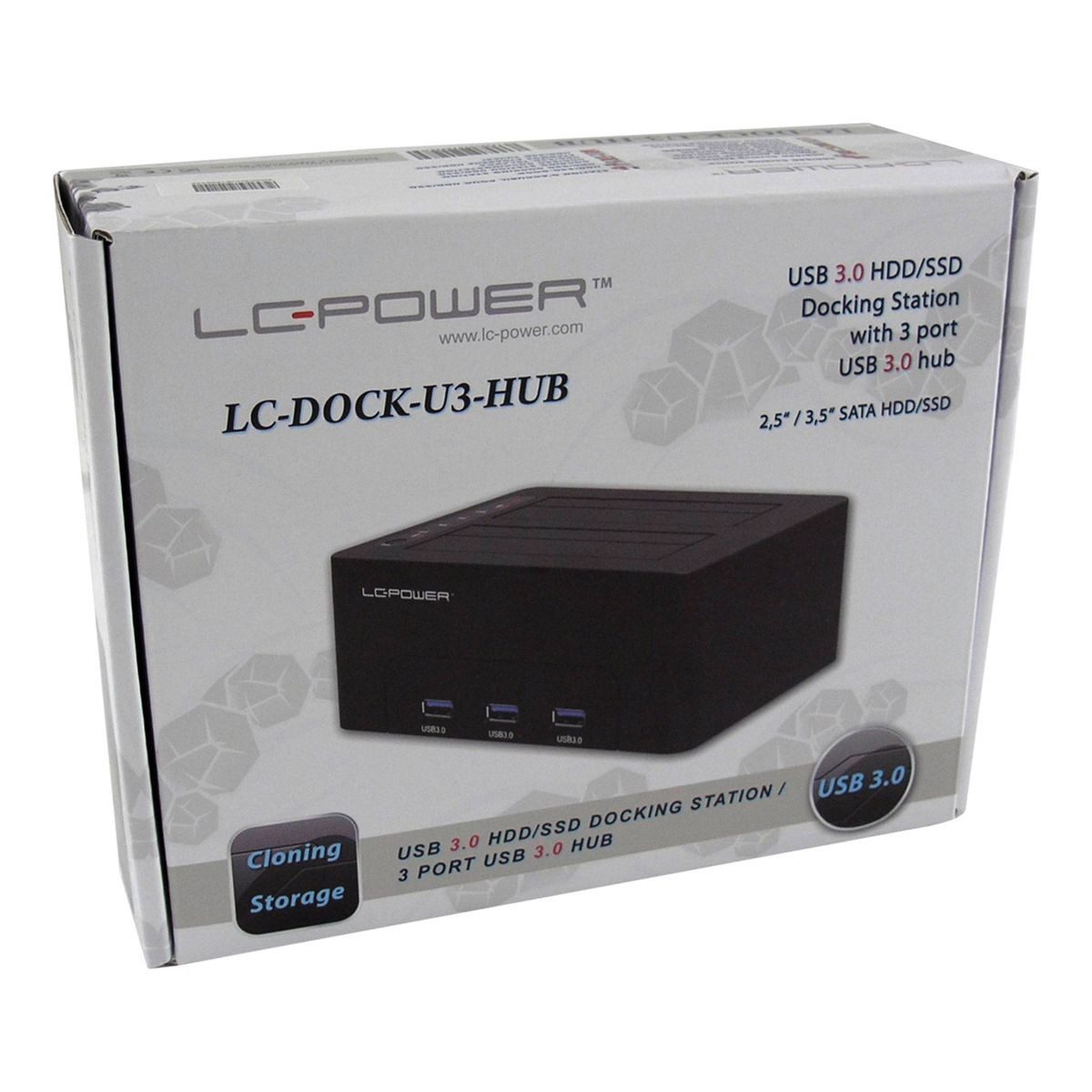 LC-Power LC-DOCK-U3-HUB HDD docking station Netzwerk-Switch