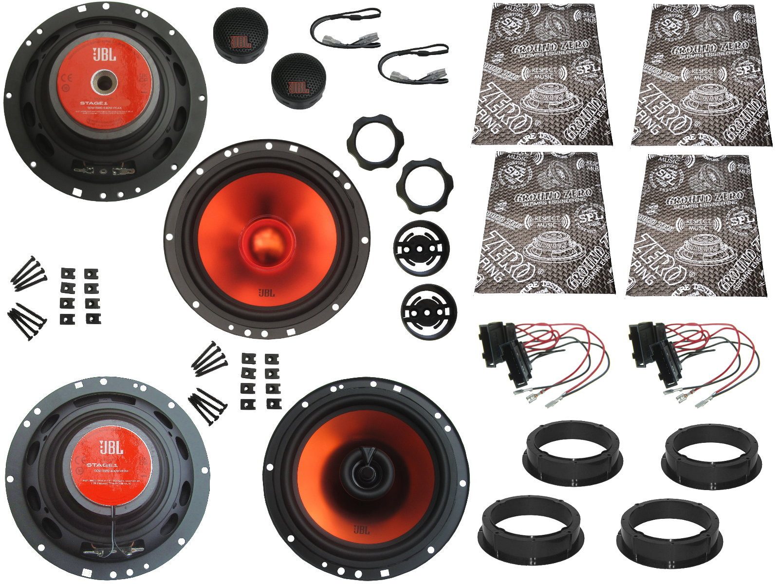 DSX JBL Boxen für VW Passat B5 3B Bj 96-05 Tür Vorn hinten Dämmmatte 1040W Auto-Lautsprecher (130 W)