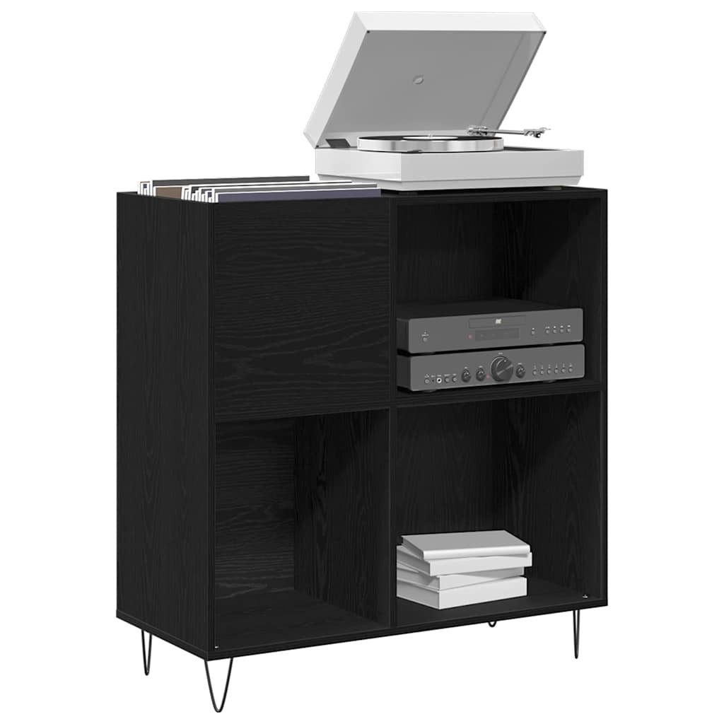 vidaXL Media-Regal, Schallplattenschrank Schwarz Eichen-Optik 85 x 38 x 89 cm