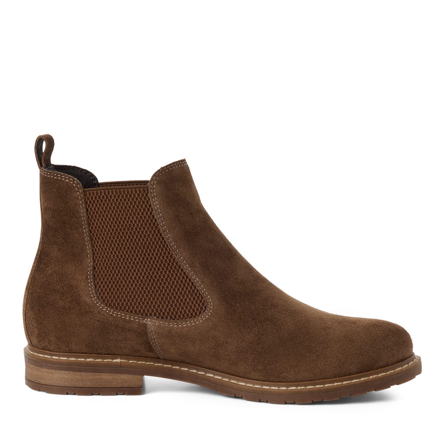 Tamaris Chelseaboots Blockabsatz, Stiefelette mit Anziehlasche, schmale Form