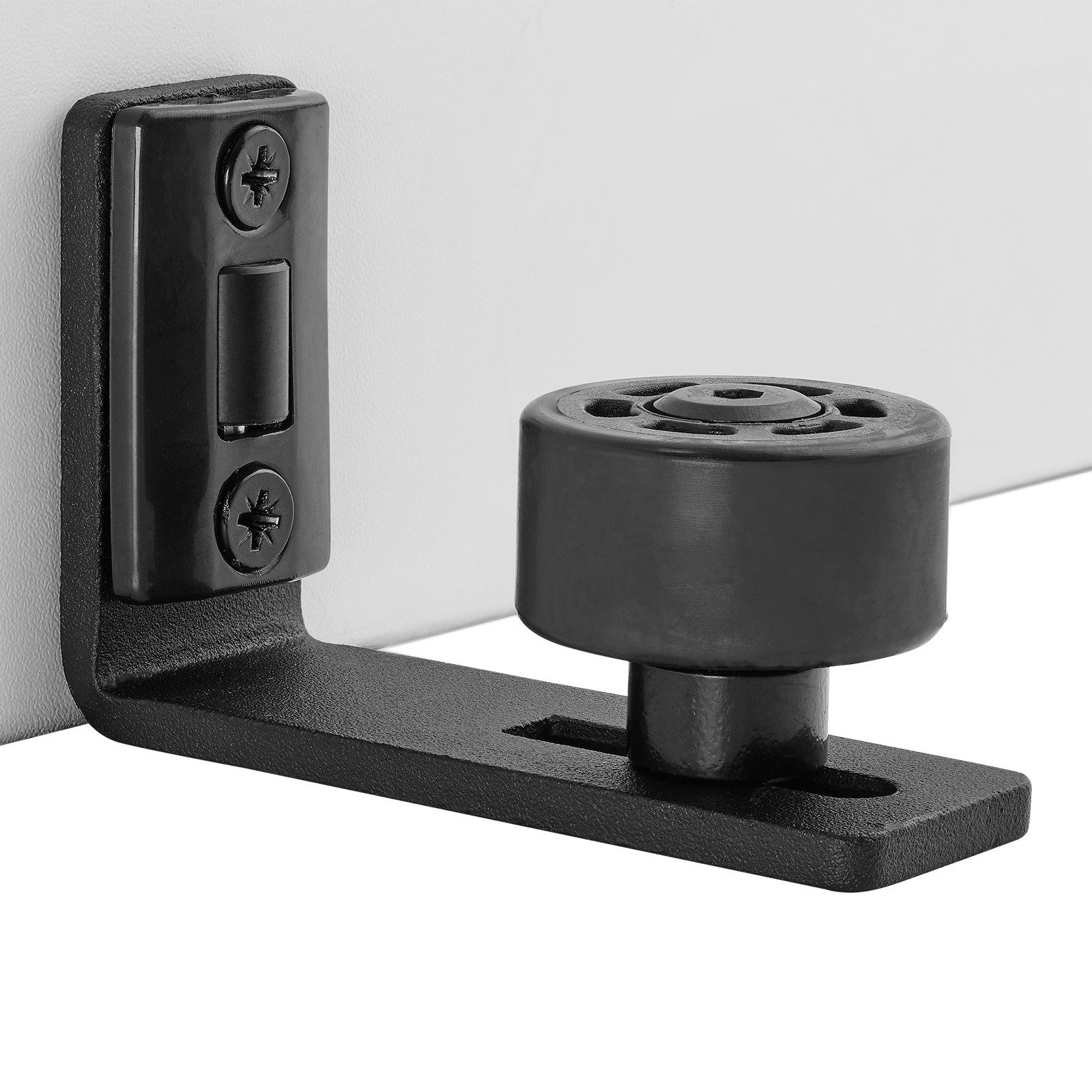 SO-TECH® Türbeschlag Schiebetürführung Baukastensystem Schiene 2-3,36m Laufrollen, Schiebetür-Bodenführung schwarz, für Türstärken von 17–49 mm – Bild 4 von 5