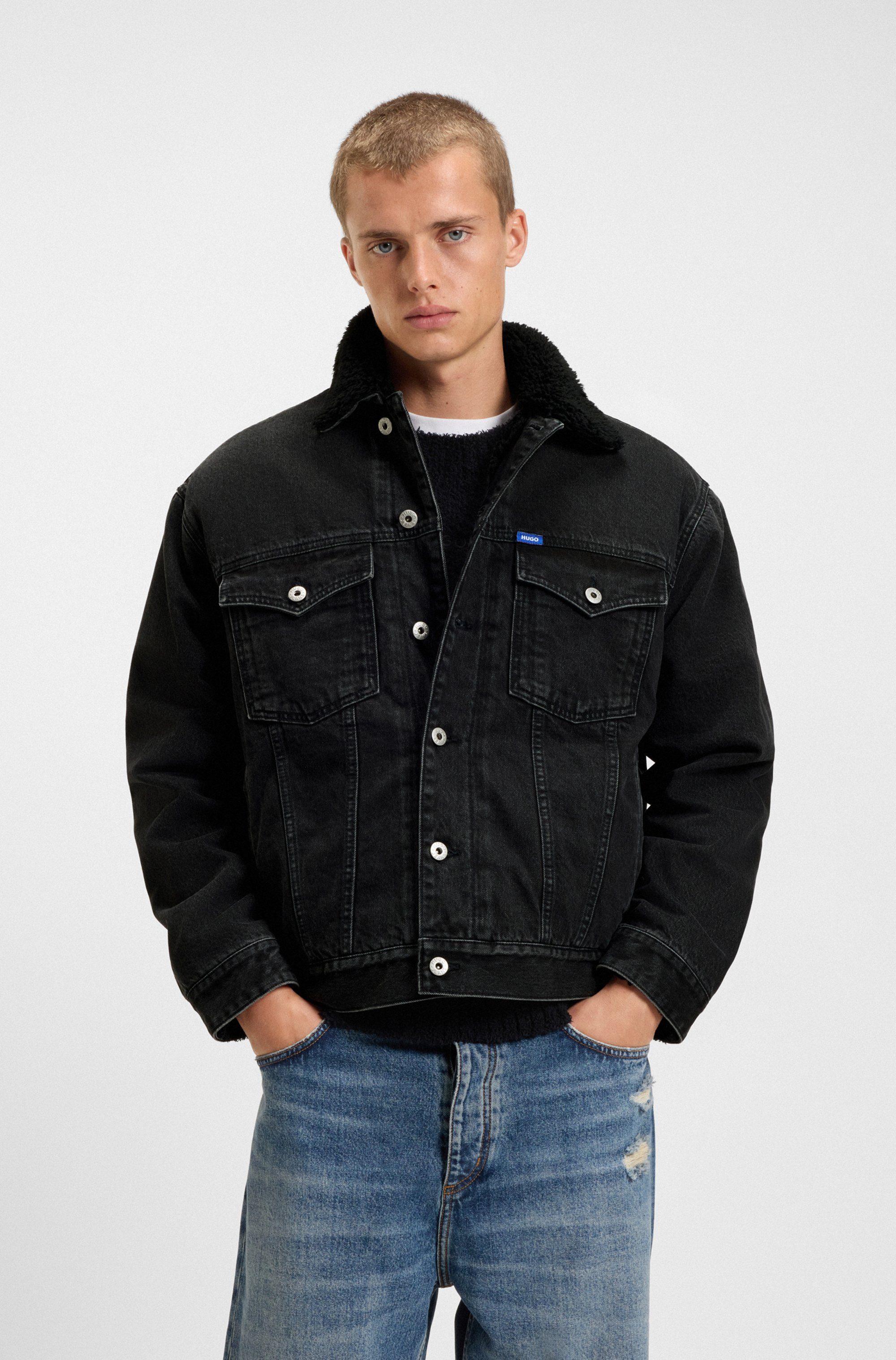 HUGO Blue Jeansjacke Dex warm gefüttert, günstig online kaufen