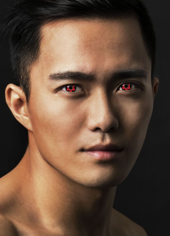 aricona Motivlinsen Farbige Sharingan Kontaktlinsen Cosplay Halloween Naruto Manga Anime, ohne Stärke, 2 Stück