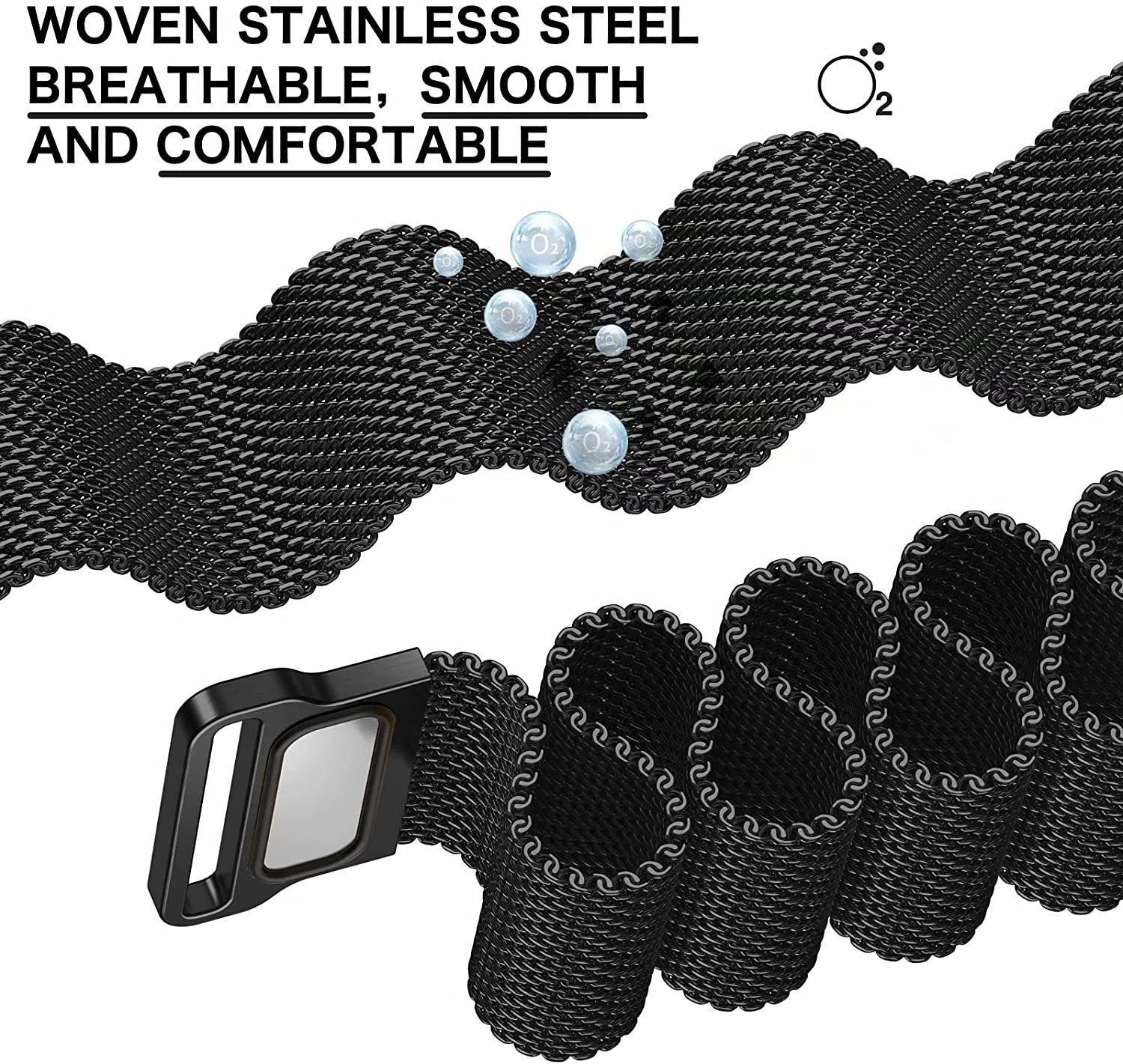 Widmann-Shop Smartwatch-Armband Armband 20/22mm Stegbreite Metall Galaxy Smartwatch Samsung Milanese