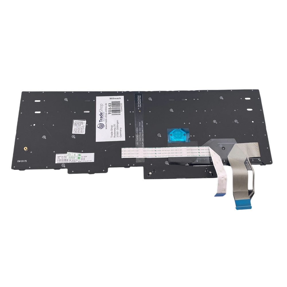 Trade-Shop Ersatz passend für IBM Lenovo ThinkPad E580 20KS001JGE, 20KTA001GE Tastatur (Tasten: Deutsch, QWERTZ / Farbe: Schwarz / mit Hintergrundbeleuchtung)