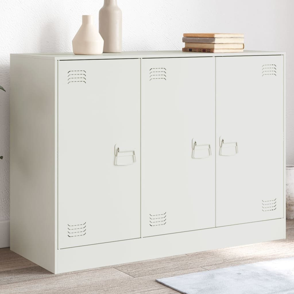 vidaXL Sideboard NA Sideboard Weiß 99x39x73 cm Stahl