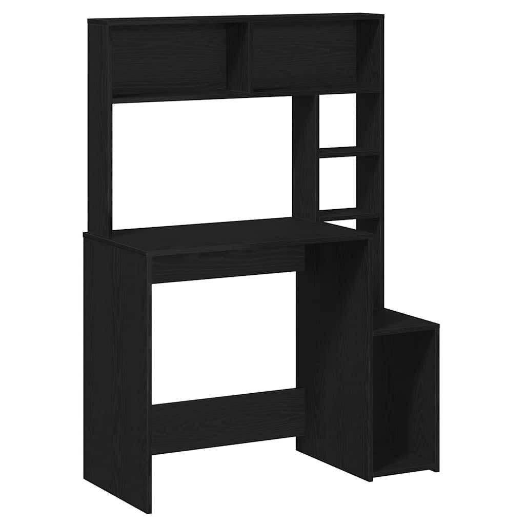 vidaXL Schreibtisch Schreibtisch mit Regal Schwarz 100x45x140 cm Holzwerkst günstig online kaufen