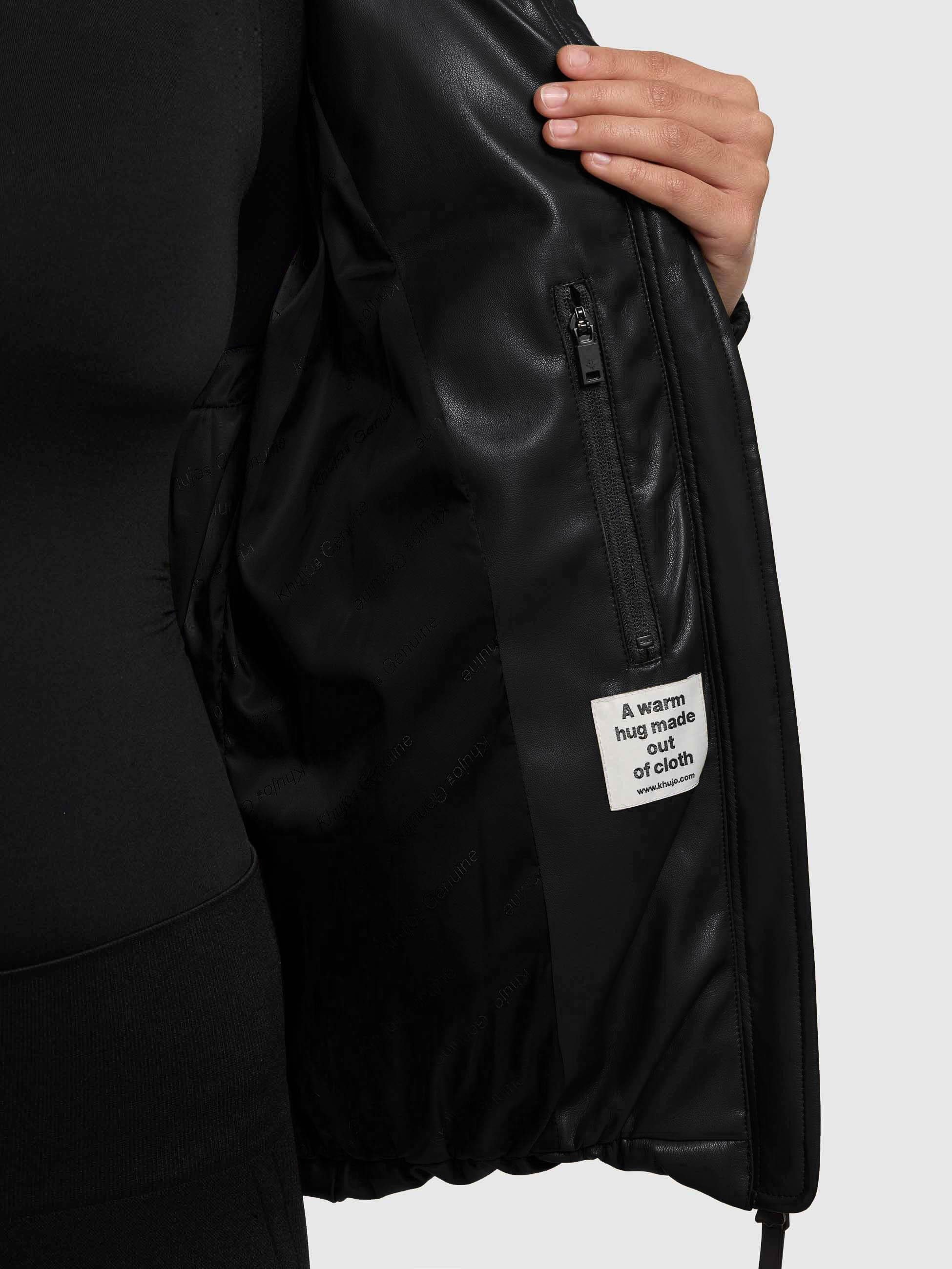 khujo Steppjacke Khalia Gesteppte Damen Winterjacke in Lederoptik