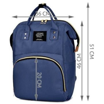 ISO TRADE Rucksack Trolley Tasche - blau (Set, 1-tlg., Wasserdicht, Wickelrucksack, Multifunktional, Baby, Wickeltasche), Rucksack Groß Babytasche Unterwegs