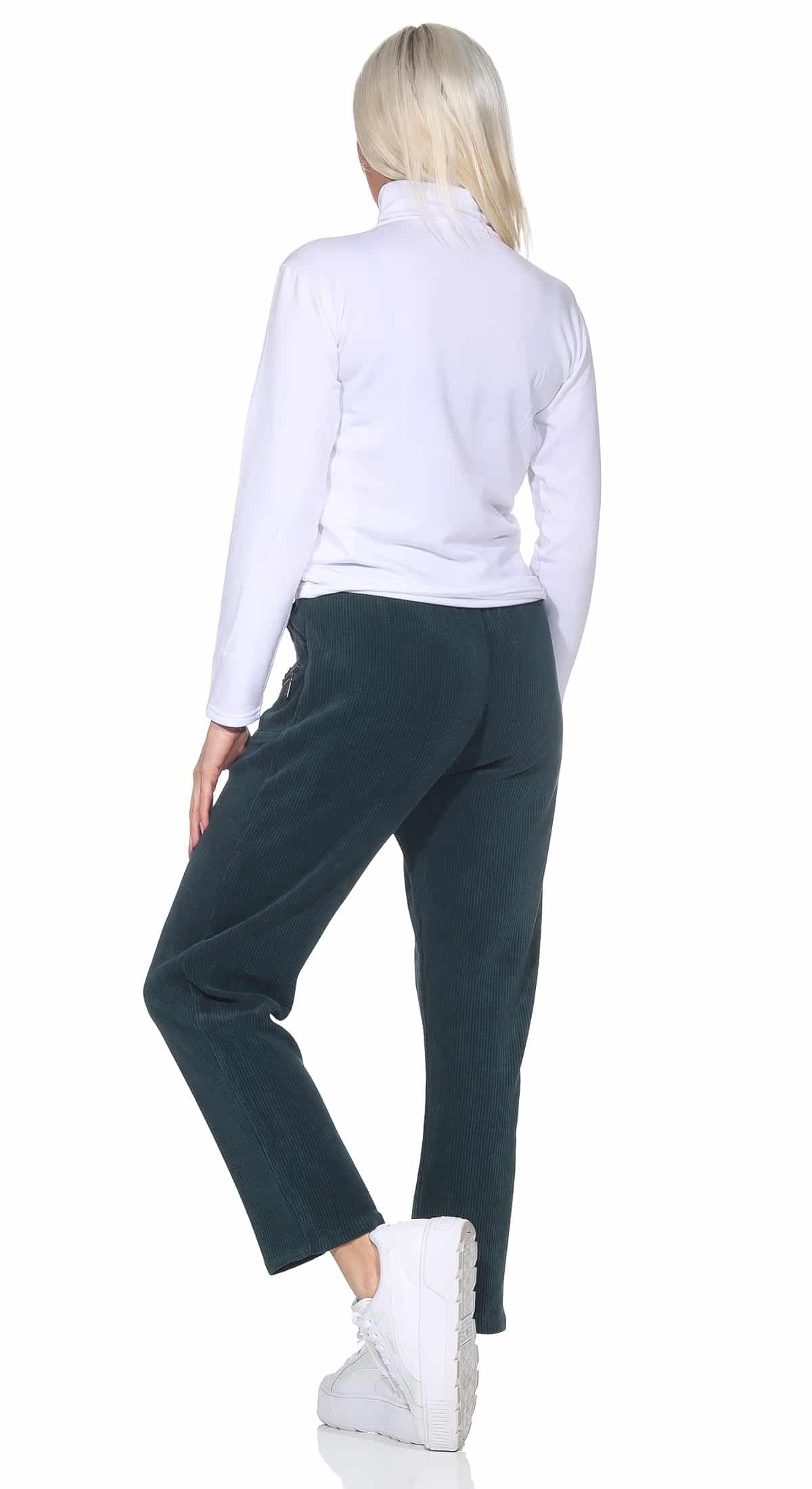 Cherry Berry Cordhose Damen Cordhose Kurzgröße Stoffhose bqueme Schlupfhose Übergangshose Kurzgröße, elastischer Bund, Unifarben