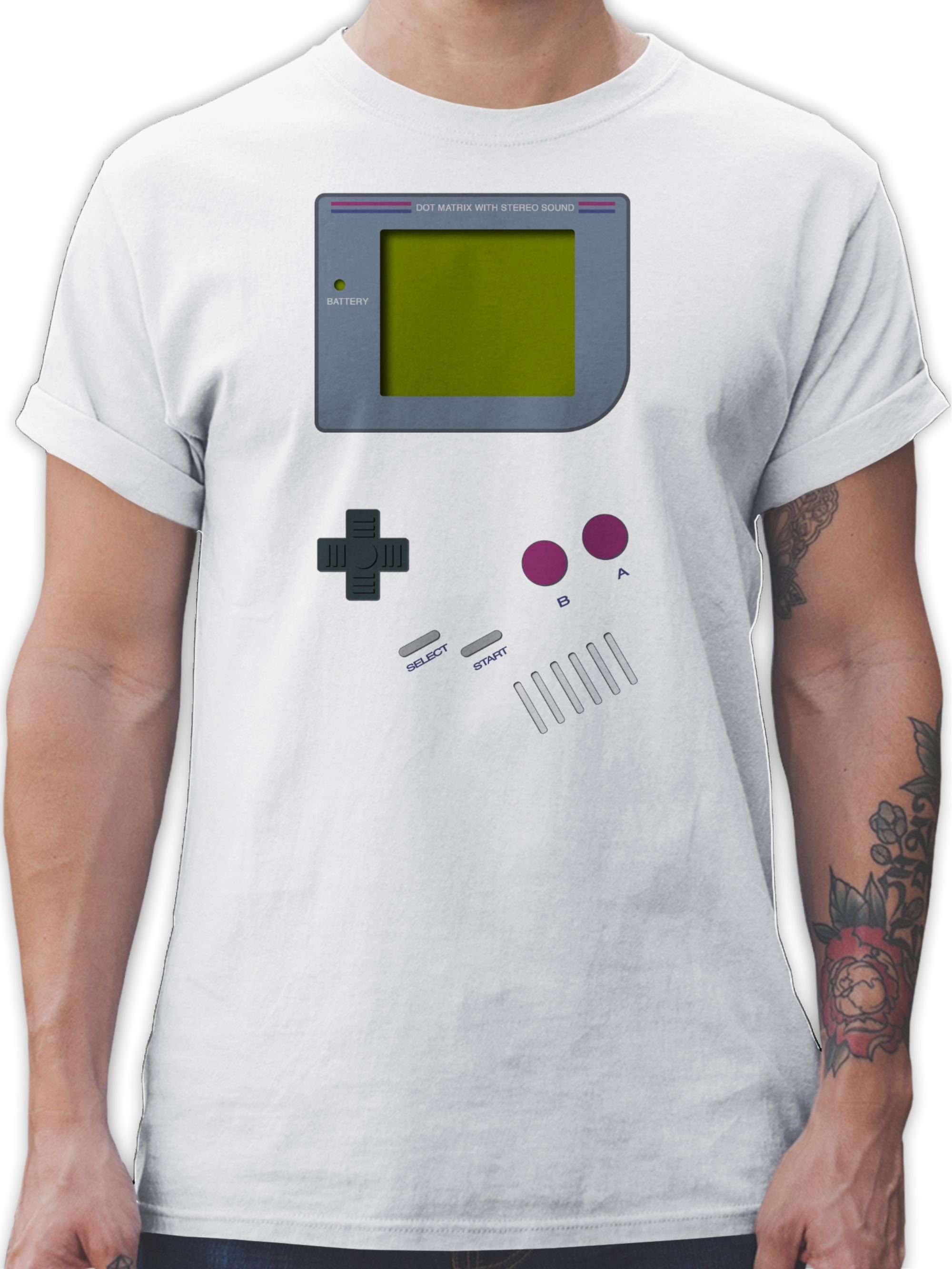 Shirtracer T-Shirt Gameboy Karneval & Fasching 02 Weiß