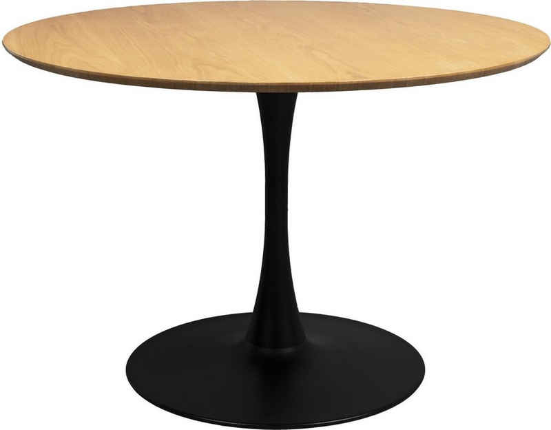 Trendmöbel24 Esstisch Tisch Esstisch RAKU NATURAL furniert Ø 110 cm runde Tischplatte