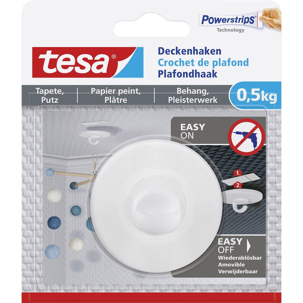 Klebehaken tesa 77781 Deckenhaken Weiß Inhalt: 1 St.