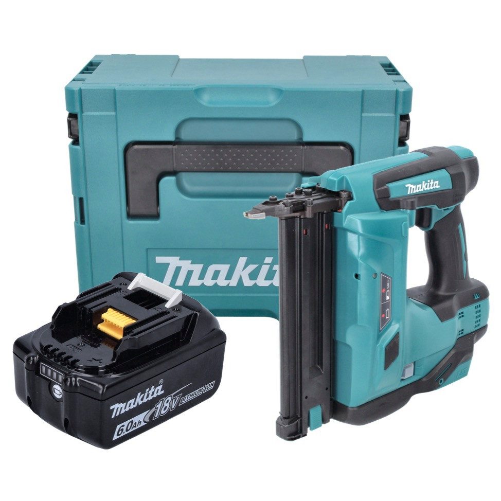 Makita Nagler DBN 500 G1J Akku Stauchkopfnagler 18 V 15-50 mm + 1x Akku 6,0 Ah + Ma