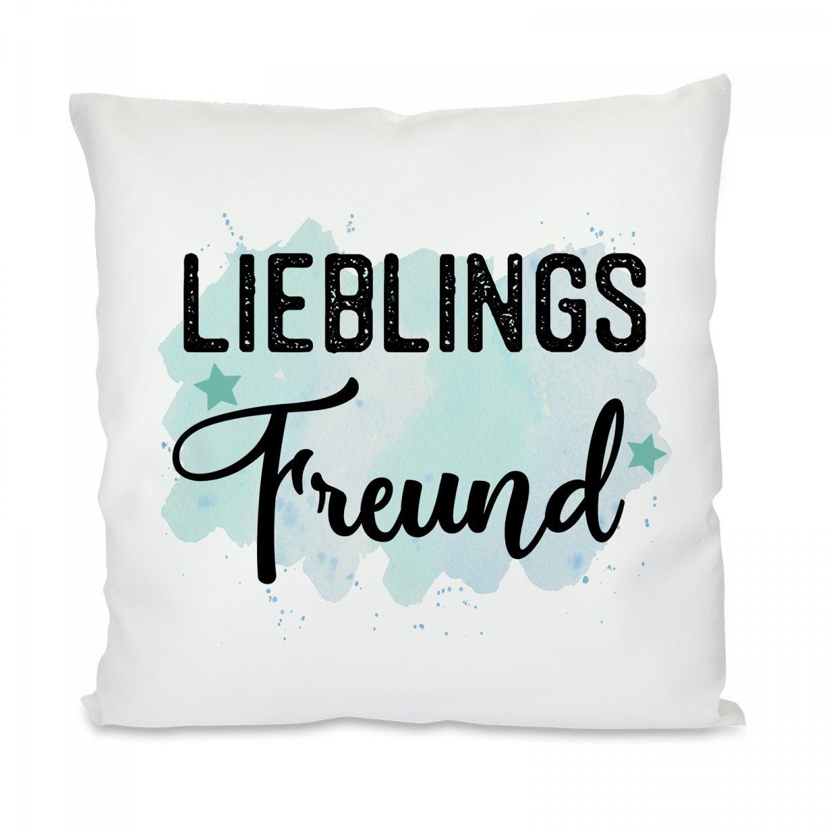 Herzbotschaft Dekokissen Kissen mit einseitigem Motiv Lieblingsfreund, Kissenhülle mit Füllung