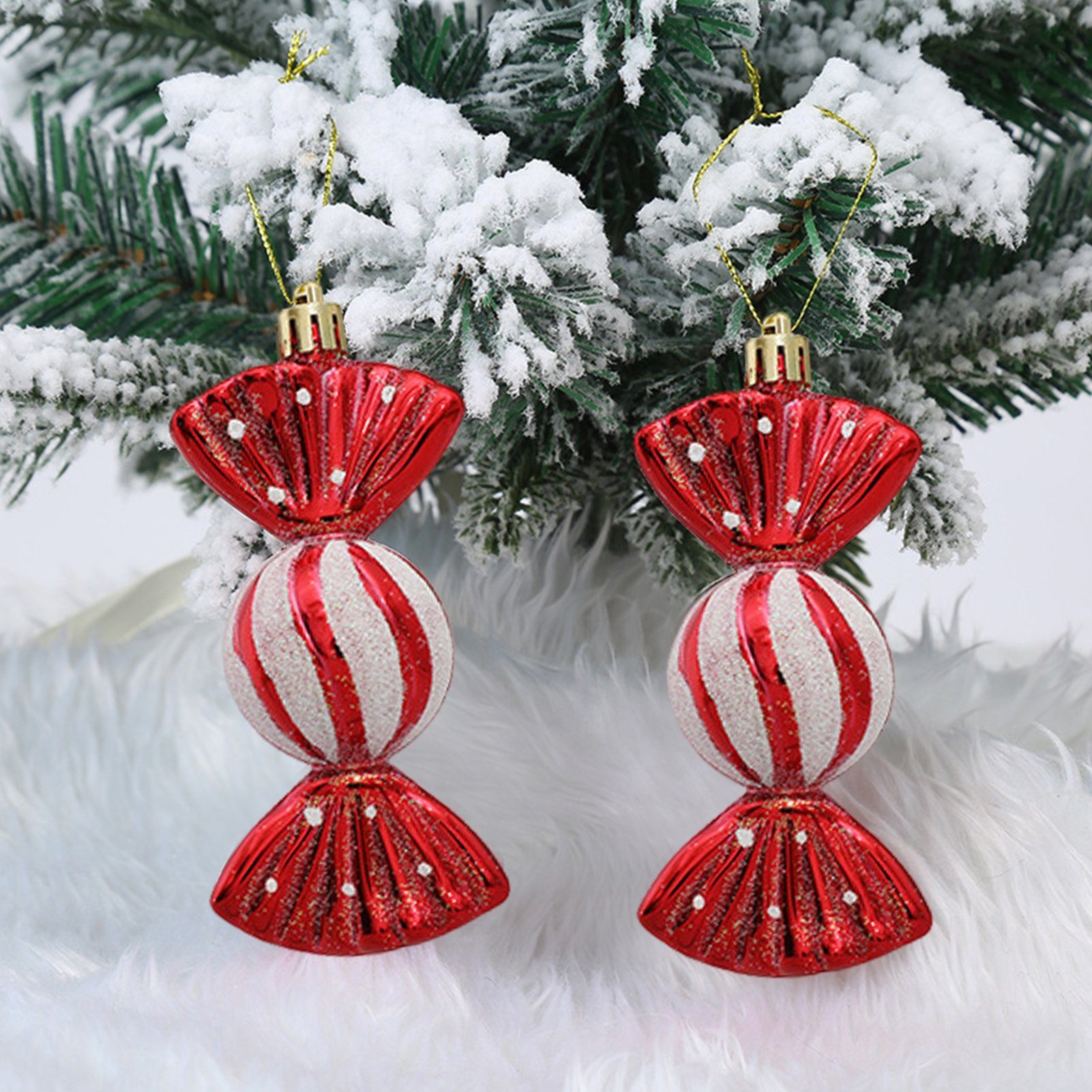 Ornamente, Rutaqian Zuckerstangen für Weihnachtskugeln, Bälle Weihnachten Weihnachtsdeko zum 14Stück Christbaumschmuck Dekorationen Hängen Weihnachtsbaum Zuckerstange