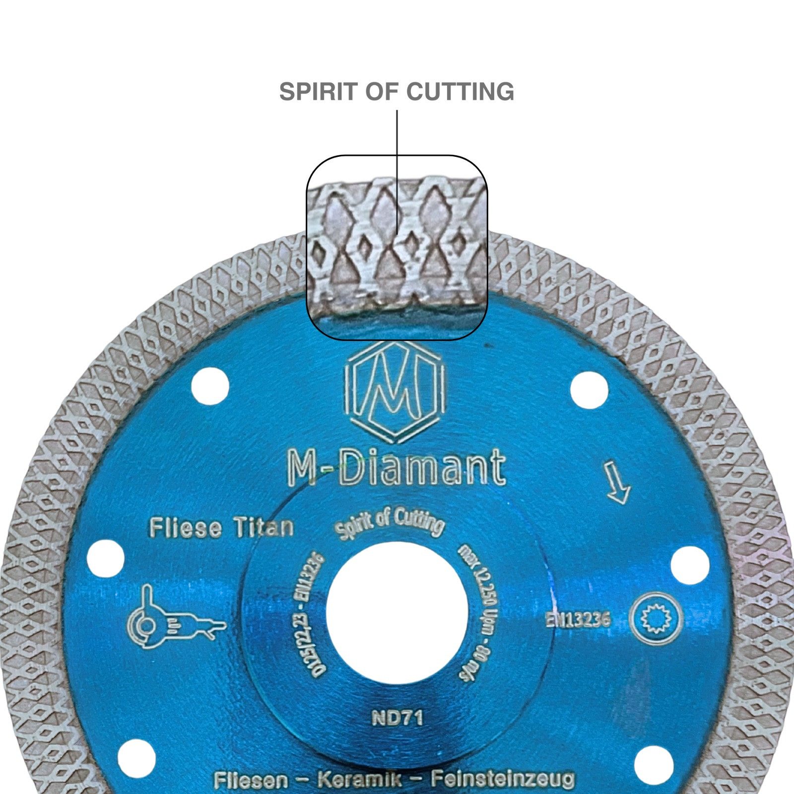 M-Diamant Отрезные диски Fliesenscheibe 125mm Premium und Feinsteinzeug extra dünn, Ø 22.23 mm, (Packung, 1-tlg., 1 Stück), 22,23mm Fliesenscheibe