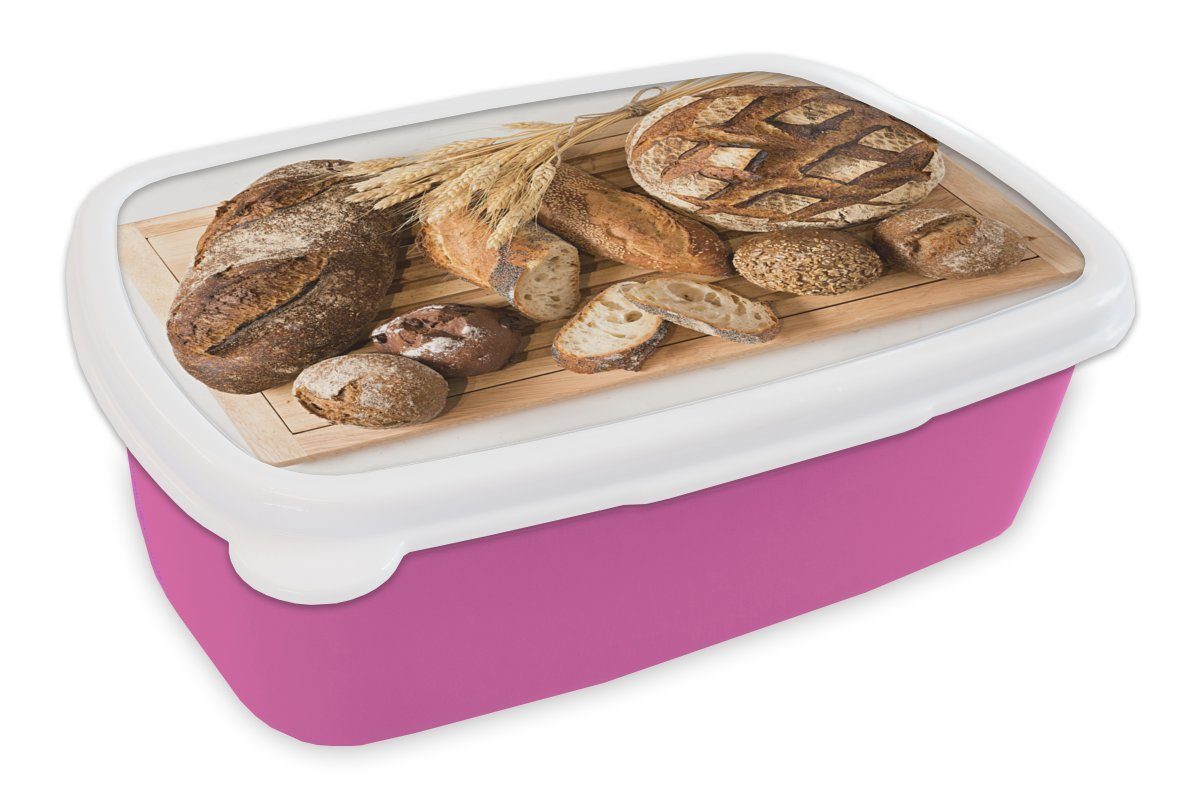 Erwachsene, Brotsorten, MuchoWow Verschiedene Lunchbox Mädchen, Kinder, rosa Brotdose Brotbox (2-tlg), Snackbox, Kunststoff, Kunststoff für