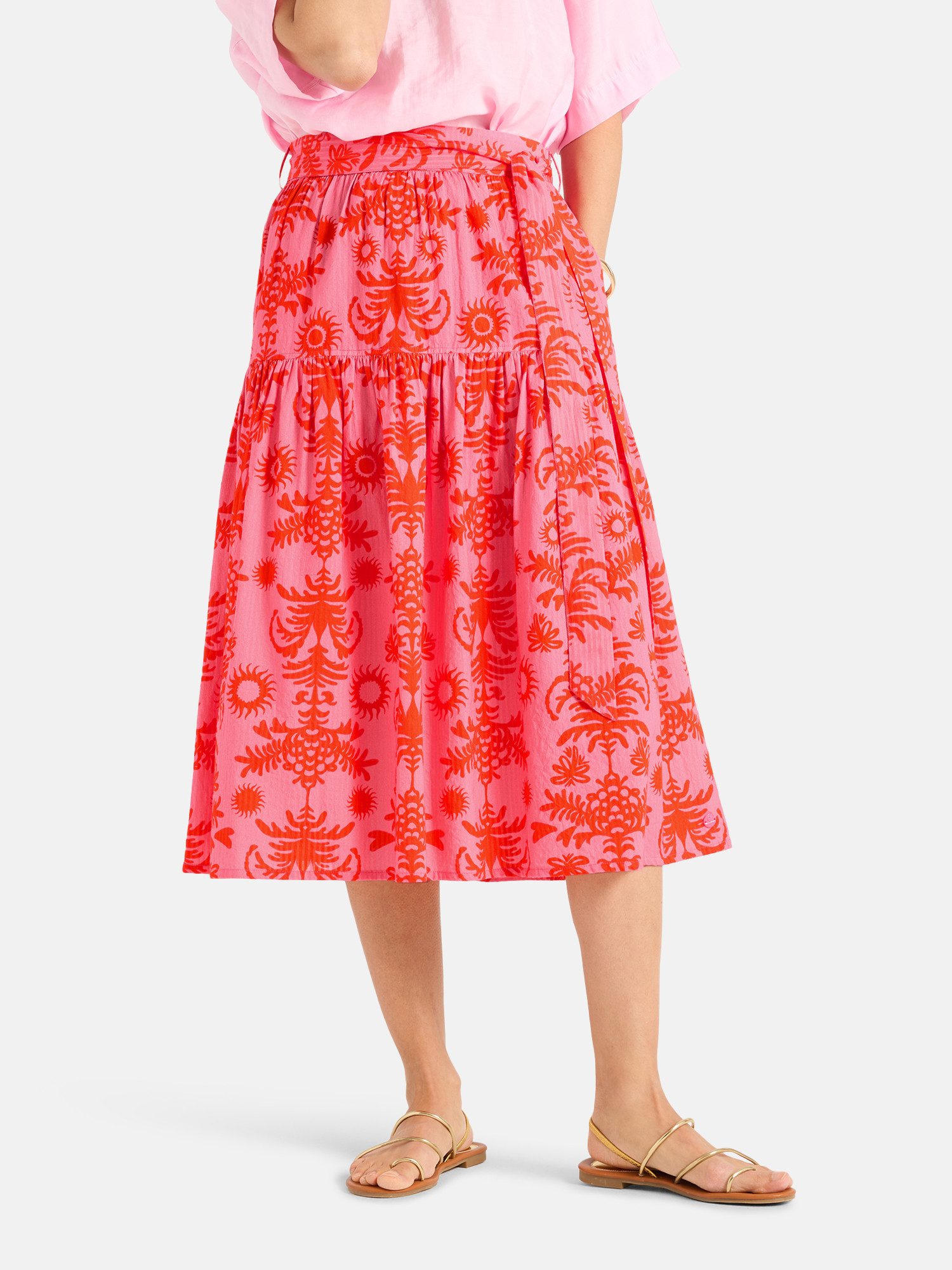 Lieblingsstück Midirock BettyL mit Allover-Print und Bindegürtel