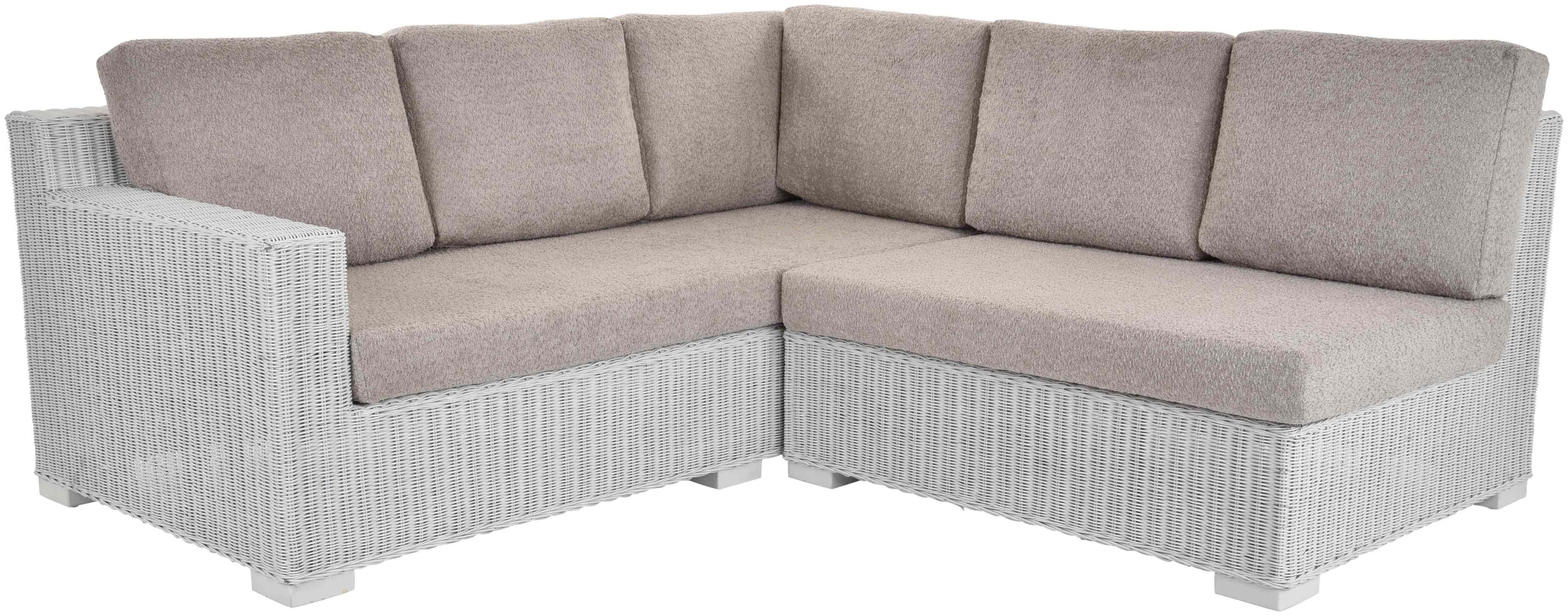 Krines Home Wohnlandschaft Rattan Ecksofa Vermont Wohnzimmer Couch L Form Rattan Ecklounge Ecke, Eckgarnitur Wohnlandschaft 200x200 einseitig offen