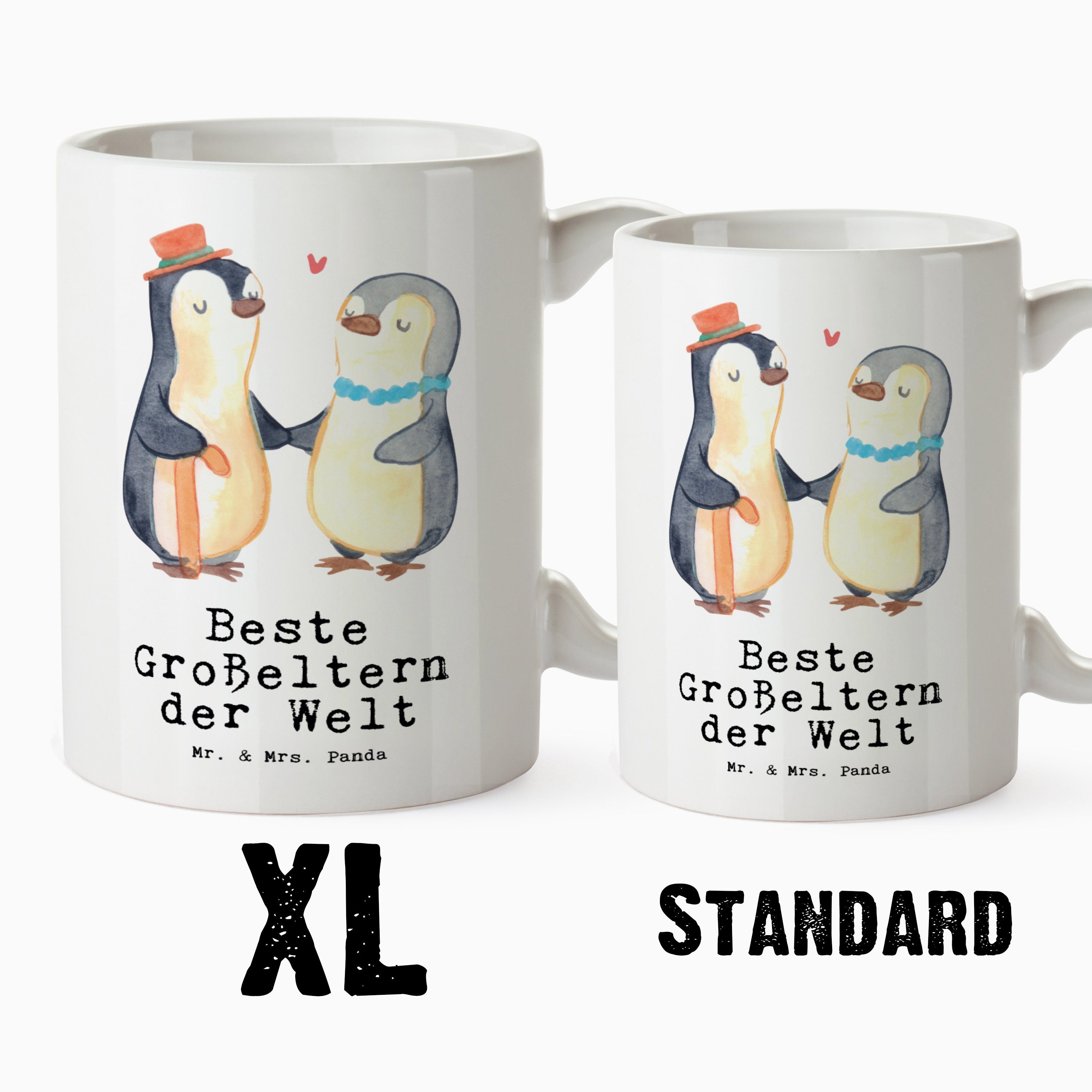 Mr. & Mrs. Panda Tasse Geschenk, Tasse Pinguin Beste mac, - - Oppa, XL der Keramik Welt Großeltern Freude Weiß