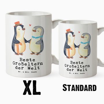 Mr. & Mrs. Panda Tasse Pinguin Beste Großeltern der Welt - Weiß - Geschenk, Oppa, Freude mac, XL Tasse Keramik, Spülmaschinenfest