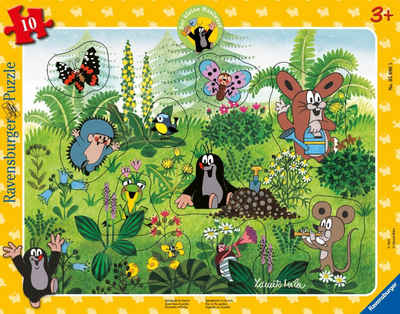 Ravensburger Puzzle Ravensburger Kinderpuzzle 05696 - Spielspaß im Garten - 10 Teile..., 10 Puzzleteile
