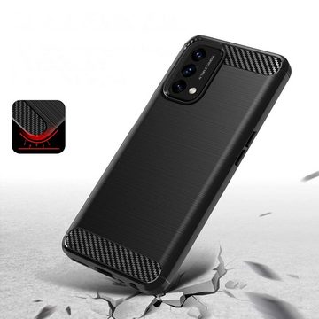 cofi1453 Handyhülle Silikon Hülle für OnePlus Nord N200 5G Schwarz 6.49 Zoll, Case Cover Schutzhülle Bumper