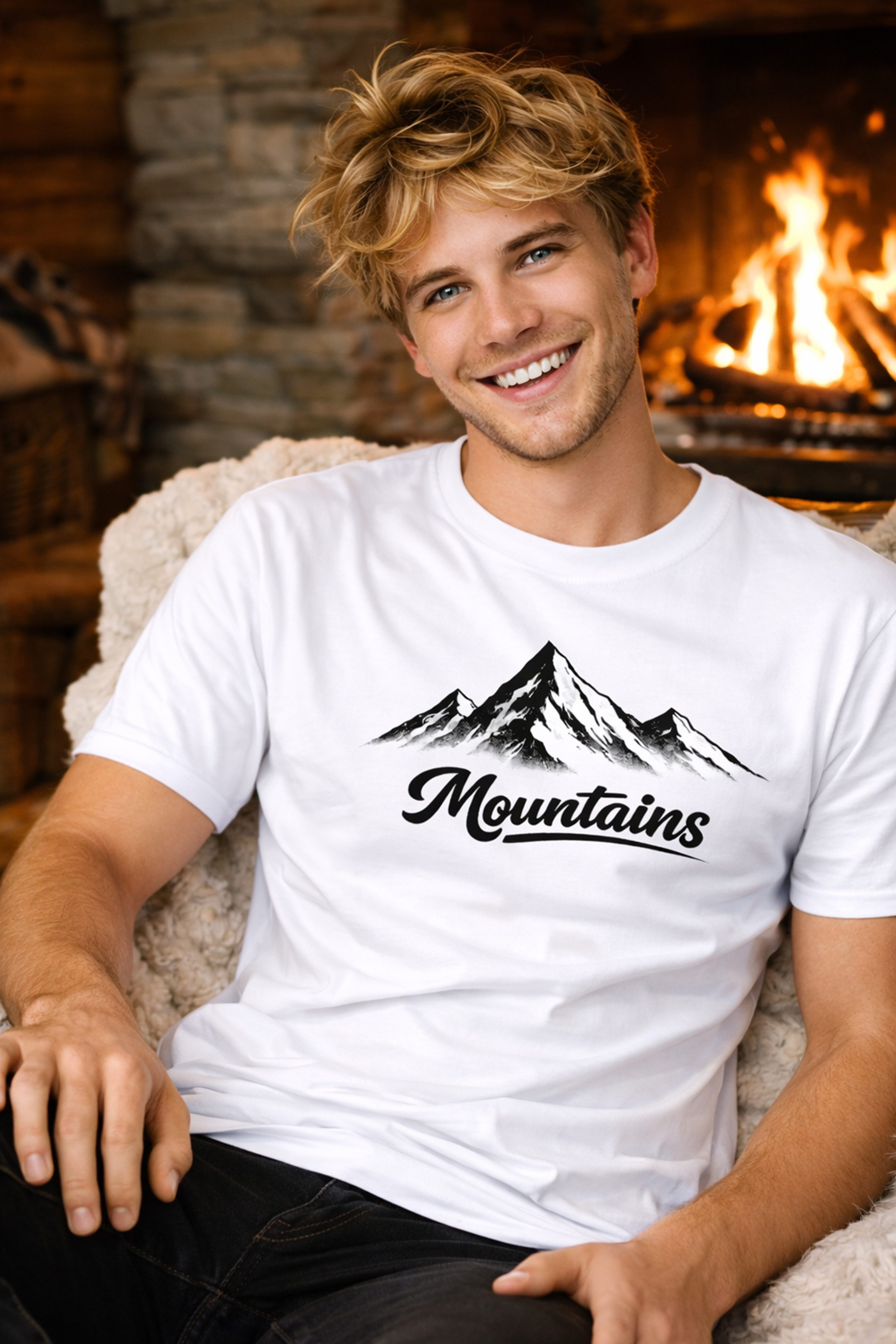 Banco T-Shirt Herren Mountain Print Shirt (Einzelartikel) Hochwertiger Grafik-Print, weiche Haptik, formbeständig – Bild 3 von 5