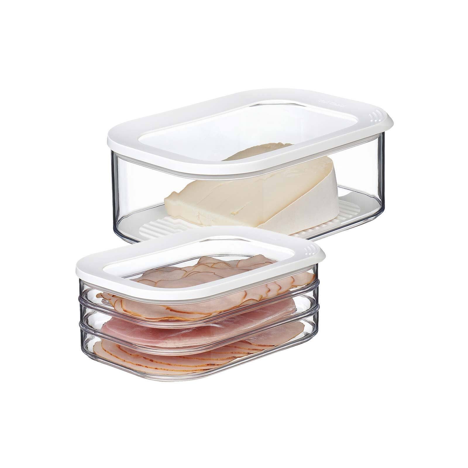 Mepal Frischhaltedose Modula Frischhaltedosen Wurst und Käse 2er Set, Kunststoff, (2-tlg) weiß