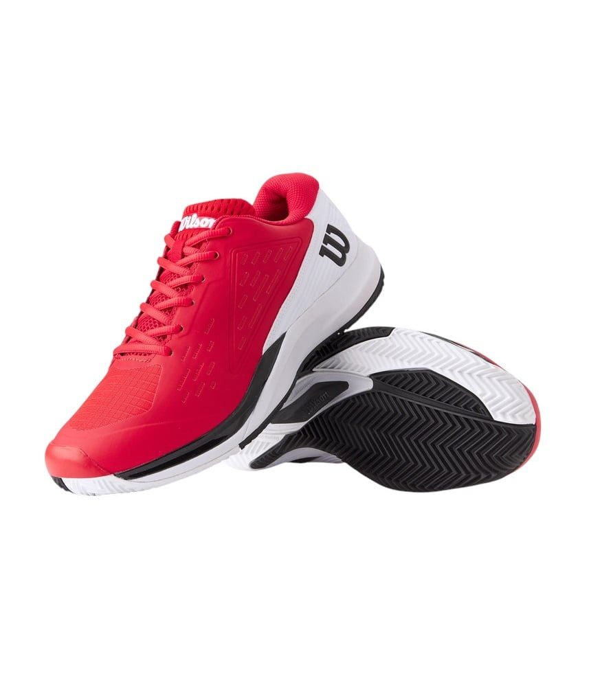 Wilson Rush Pro Ace Clay/Sandplatz (Stabilität, 2E/weit) 2025 rot/weiss Tennisschuh