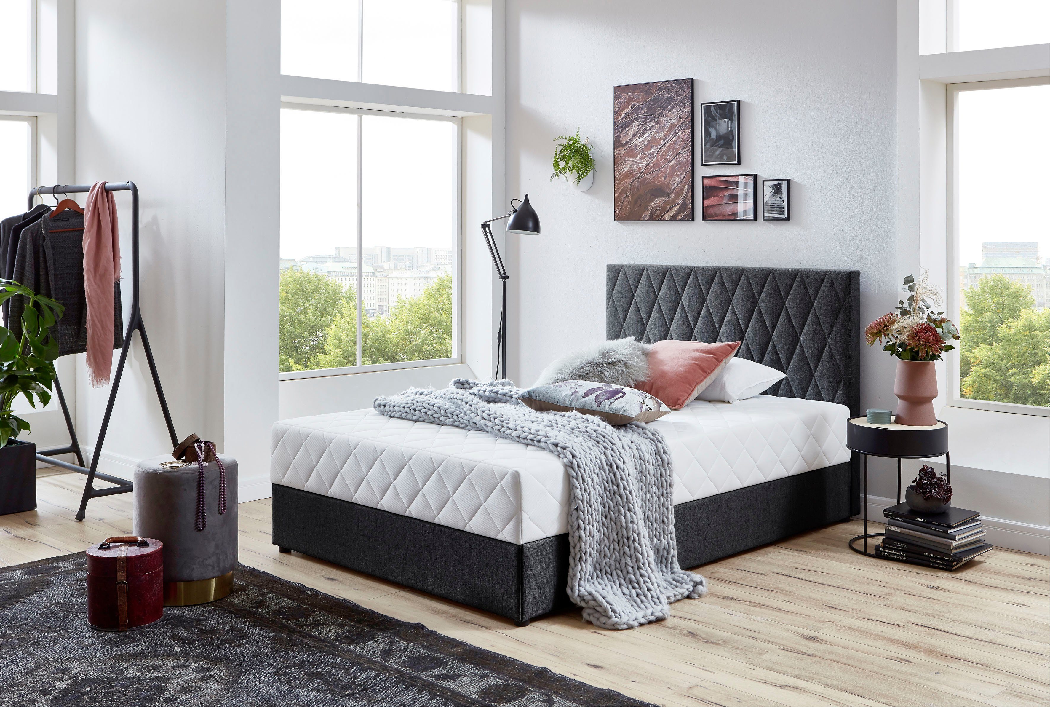 ATLANTIC home collection Boxbett "Benita", inkl. Bettkasten, erhältlich in verschiedenen Größen, inkl. Taschen-Federkernmatratze