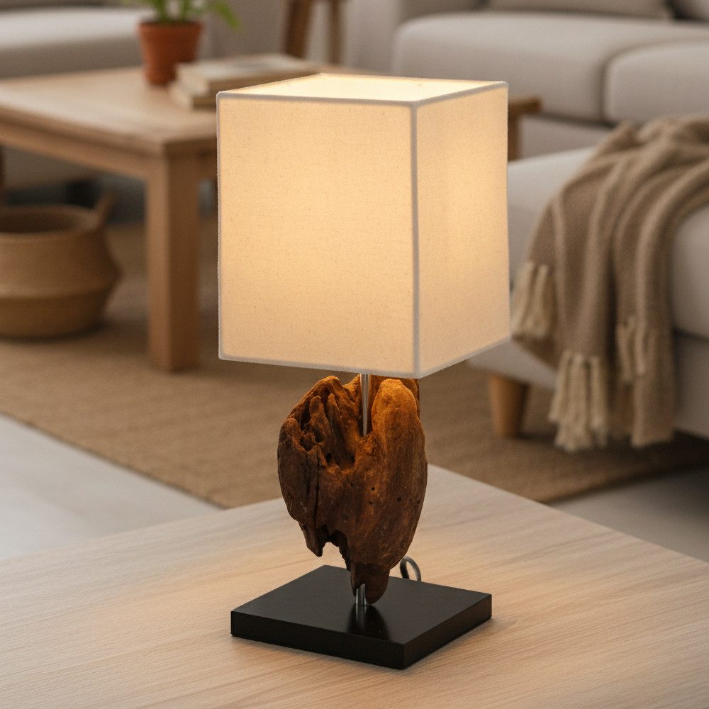 Guru-Shop Tischleuchte Tischlampe, in Bali handgemacht aus Wurzelholz.., Leuchtmittel nicht inklusive