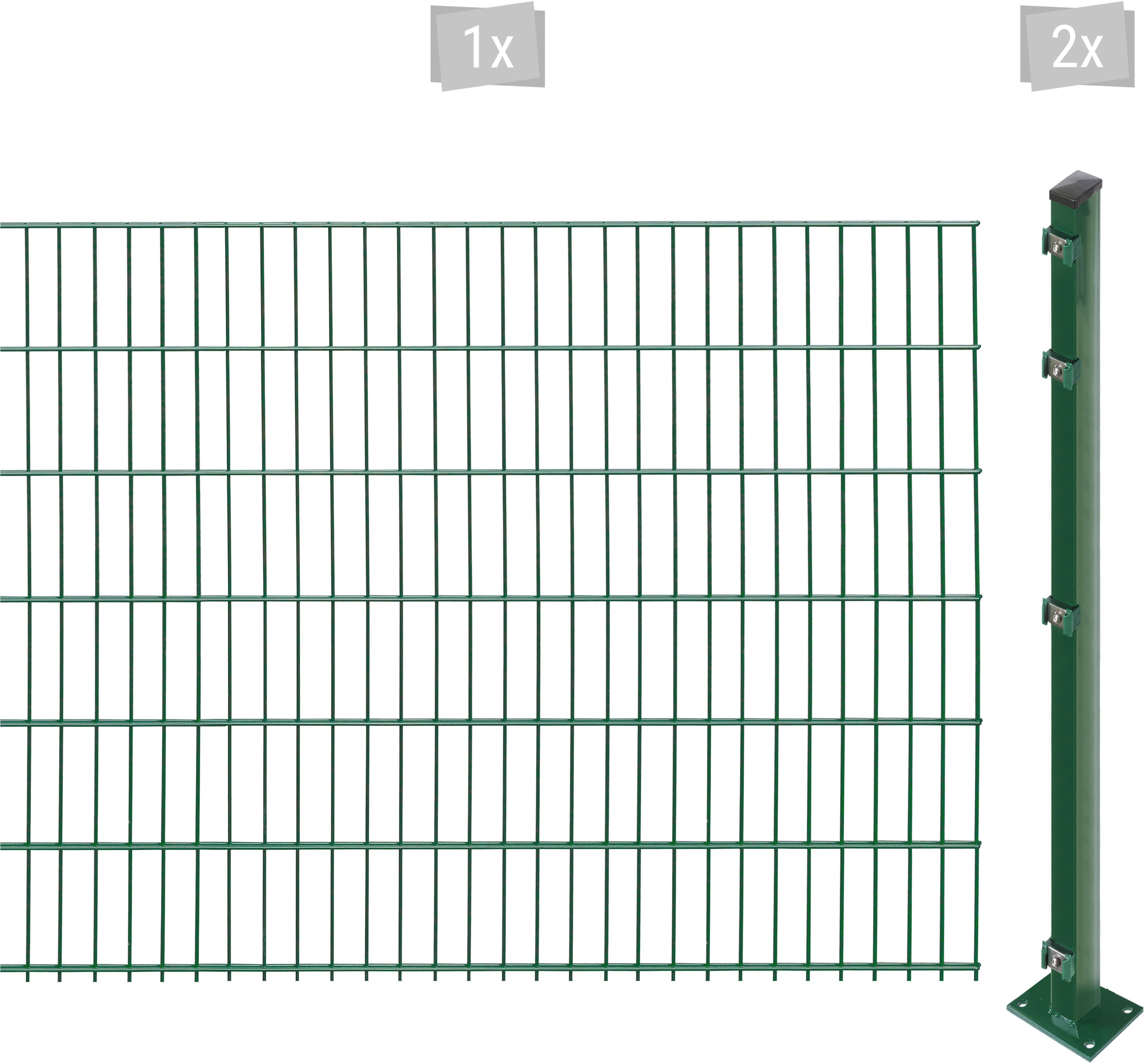 Arvotec Doppelstabmattenzaun EASY 123 zum Aufschrauben, (Set, 3-St), Zaunhöhe 123 cm, Zaunlänge 2 - 60 m
