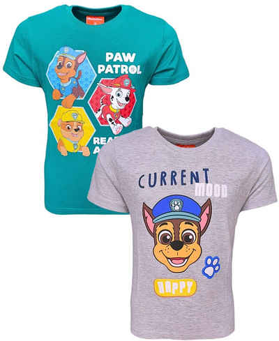 PAW PATROL T-Shirt (2-tlg) 2er Pack Jungen Kurzarmshirt Gr. 98- 128 cm