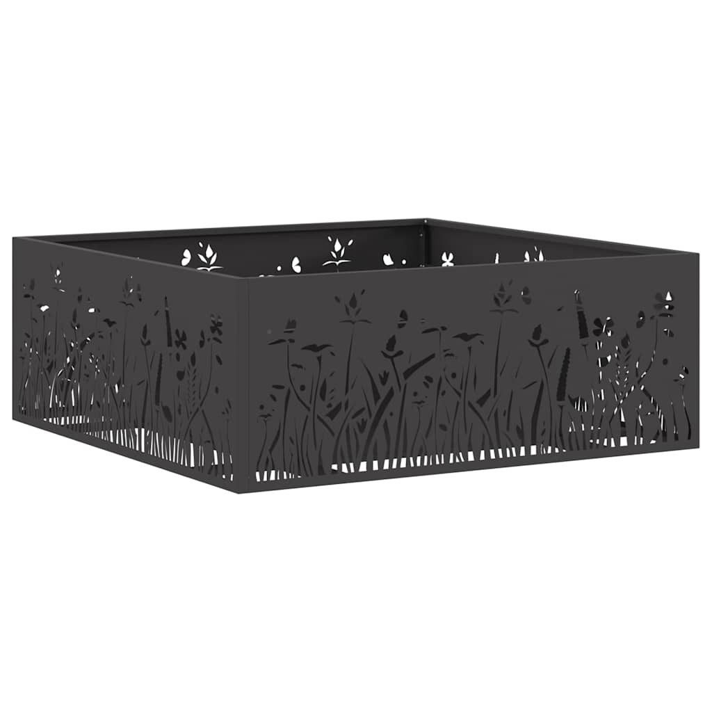 vidaXL Feuerstelle Feuerstelle Schwarz 80 x 80 x 30 cm Stahl, (1-St)