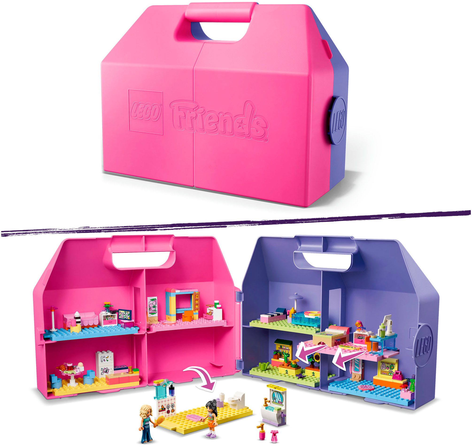 LEGO® Kreativer Puppenhauskoffer (42697), LEGO Friends Konstruktionsspielsteine, (355 St), Made in Europe – Bild 4 von 5