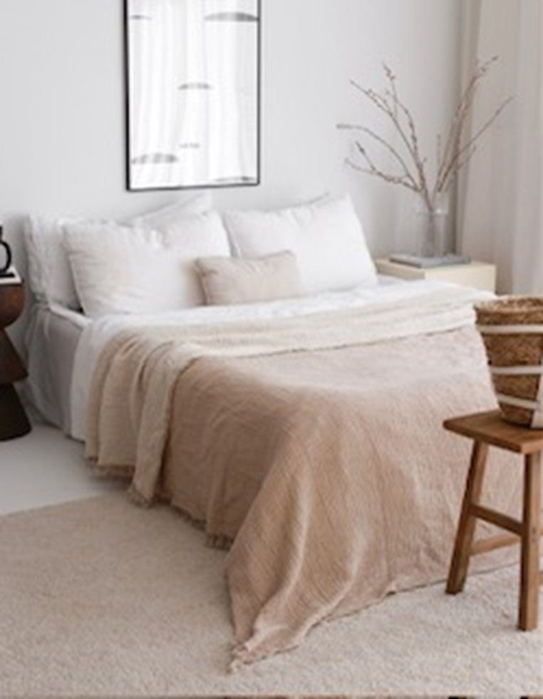 Wohndecke Bio-Musselin Wohndecke in Graubeige zum günstig online kaufen