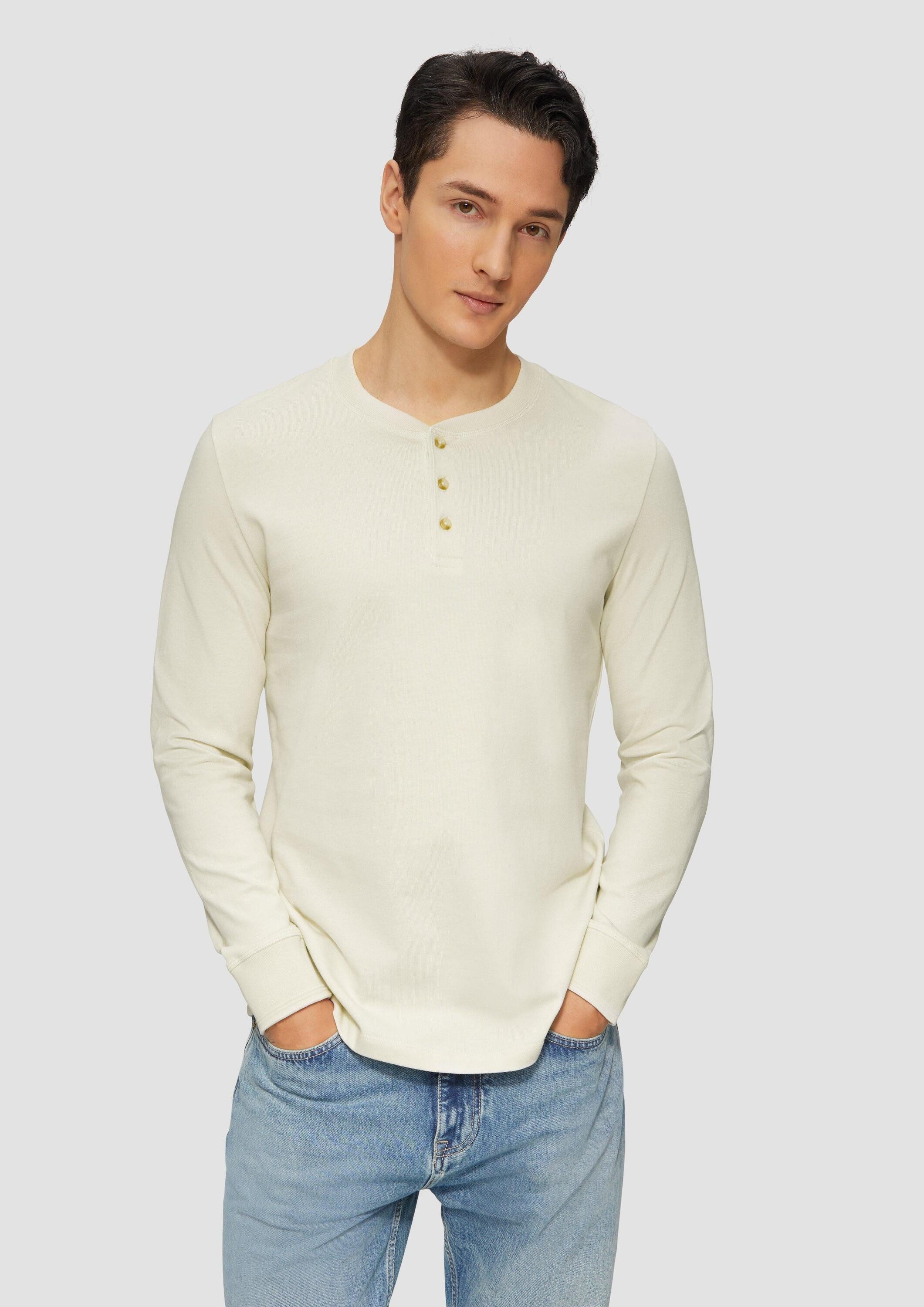 s.Oliver Langarmshirt T-Shirt Langarmshirt mit Henleyausschnitt und Ärmel-B günstig online kaufen
