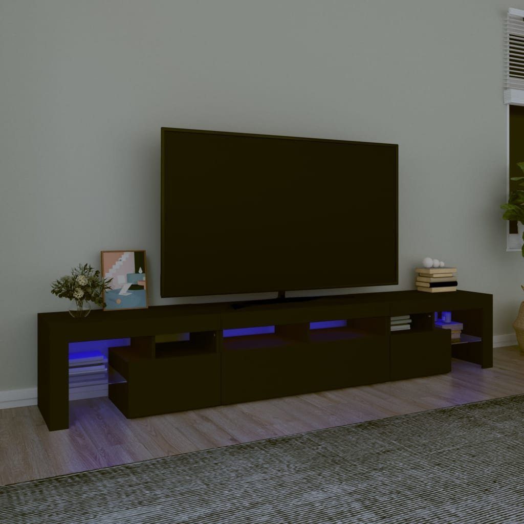 vidaXL TV-Schrank TV-Schrank mit LED-Leuchten Schwarz 230x36,5x40 cm (1-St)