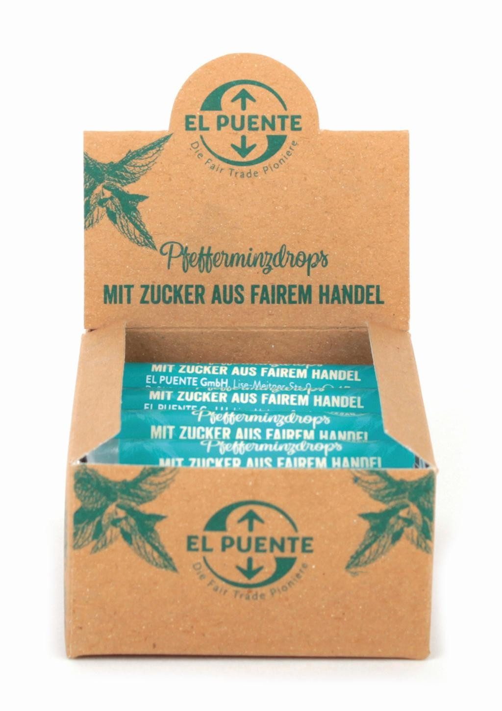 El Puente Knabberei Vegane Pfefferminzdrops in 10er Rollen, Fair Trade, Vegan, Handmade