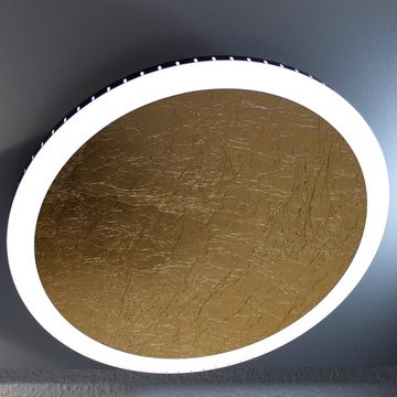 LUTEC LED Wandleuchte LED Wand- und Deckenleuchte Moon in Blattgold und Weiß-satiniert 400mm, keine Angabe, Leuchtmittel enthalten: Ja, fest verbaut, LED, 3500, Wandleuchte, Wandlampe, Wandlicht