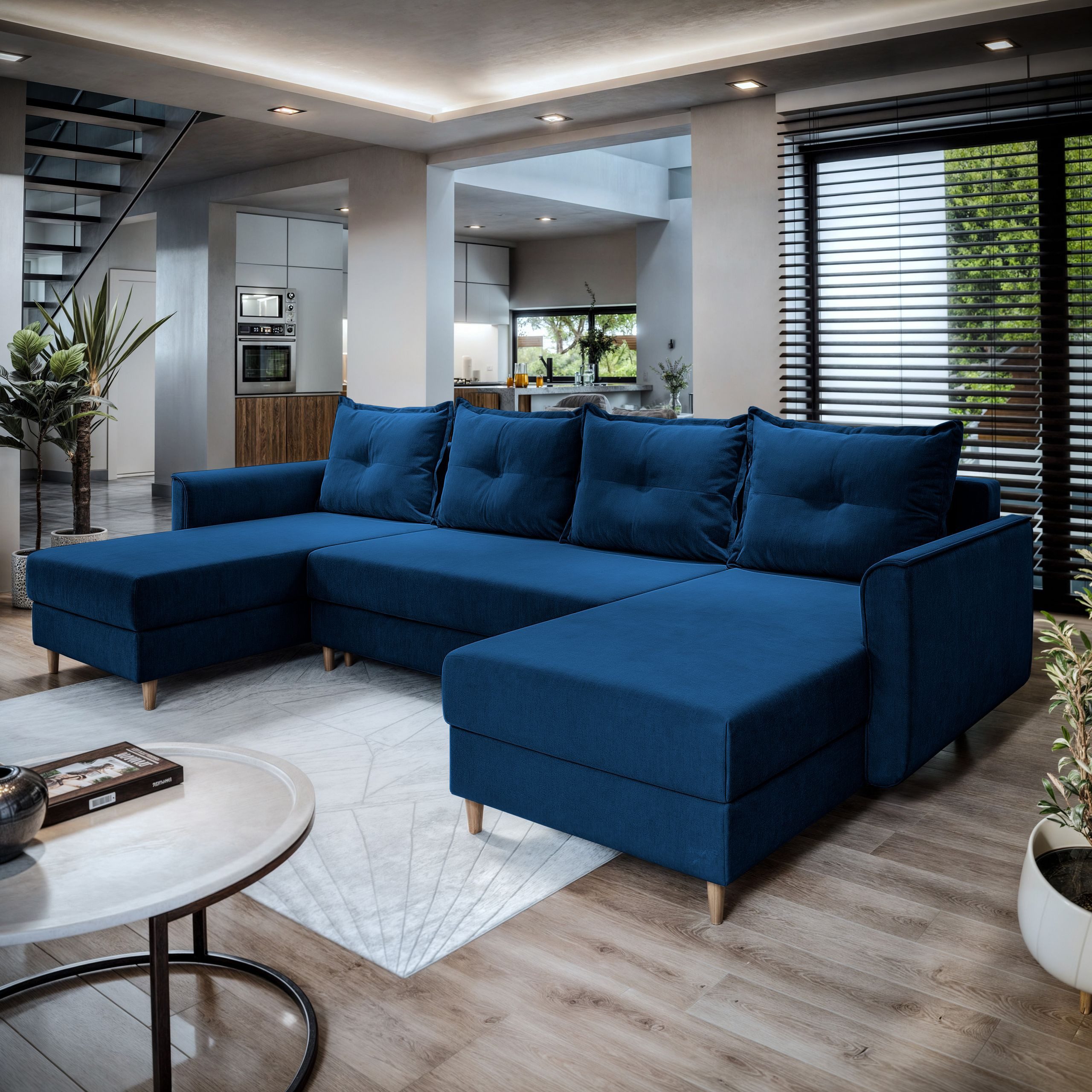 Masseno Ecksofa VERNI mit Schlaffunktion U-Form, günstig online kaufen