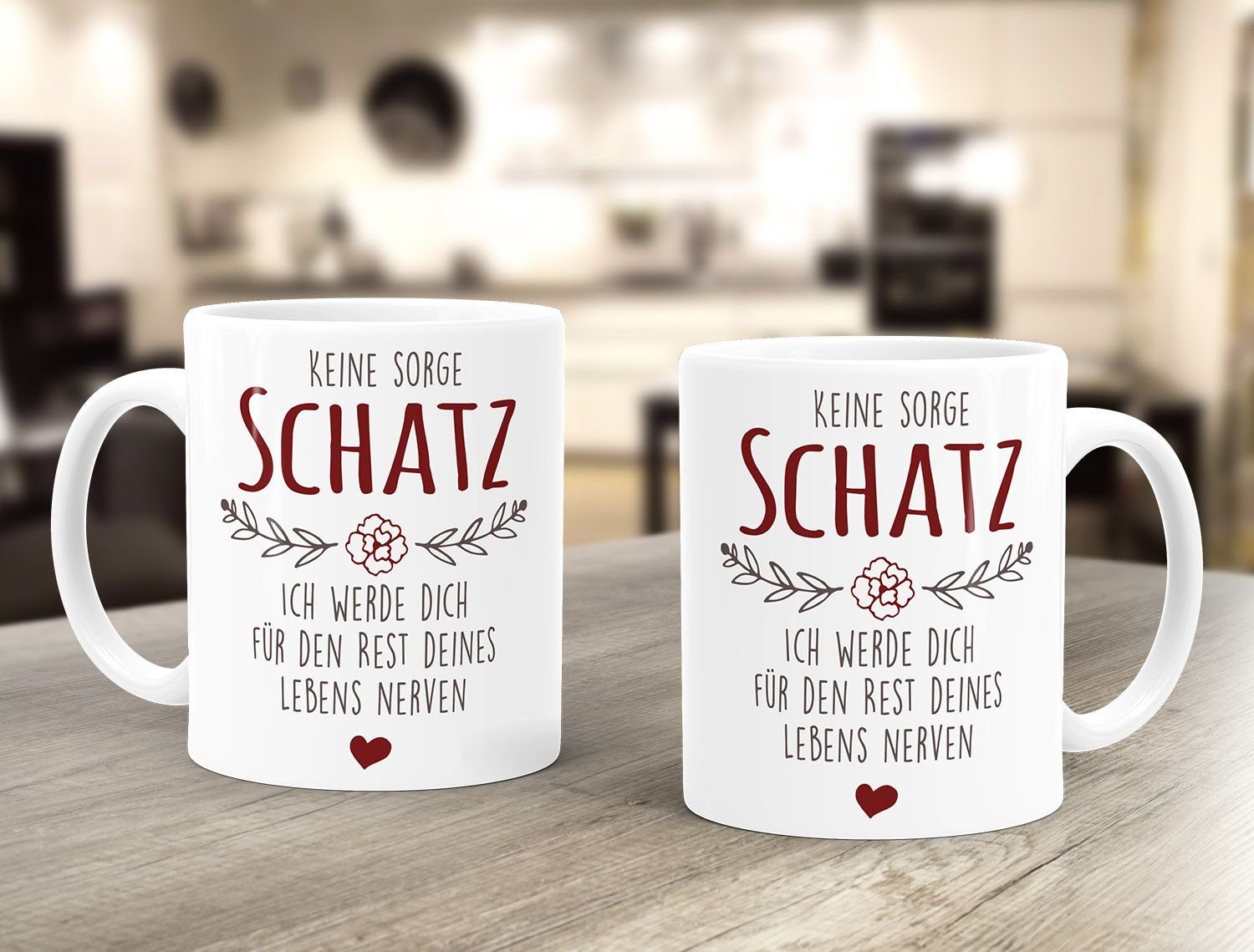 MoonWorks Tasse Kaffee-Tasse Spruch Keine Sorge Schatz ich werde dich für den Rest deines Lebens nerven Geschenk Hochzeitstag Partner Liebe Moonworks®, Keramik
