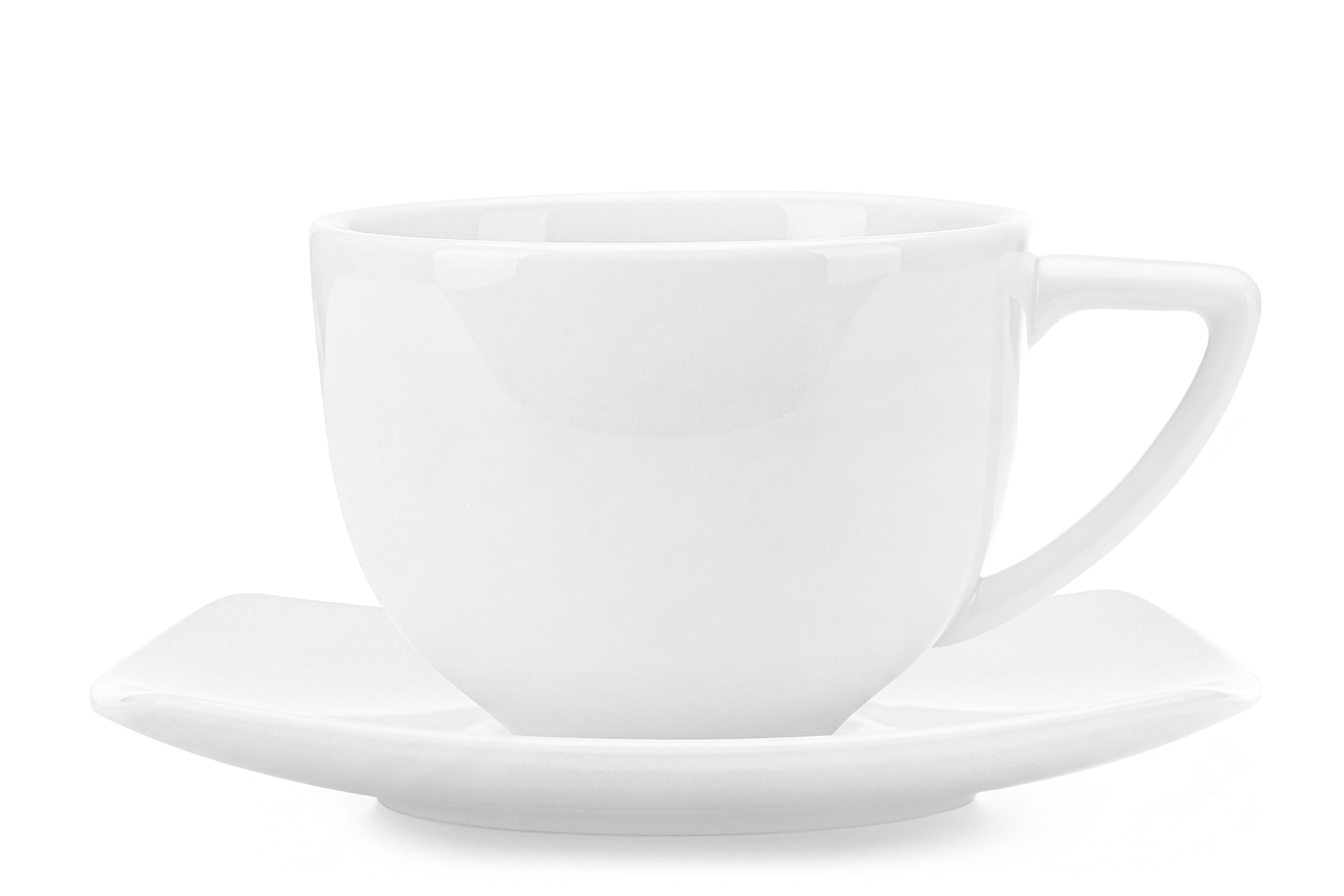 KONSIMO® Kaffeeservice CARLINA Kaffeetasse Untertasse (12-tlg), 6 Personen, Porzellan, Spulmachinen- und Mikrowellengeeignet, quadratisch – Bild 4 von 5