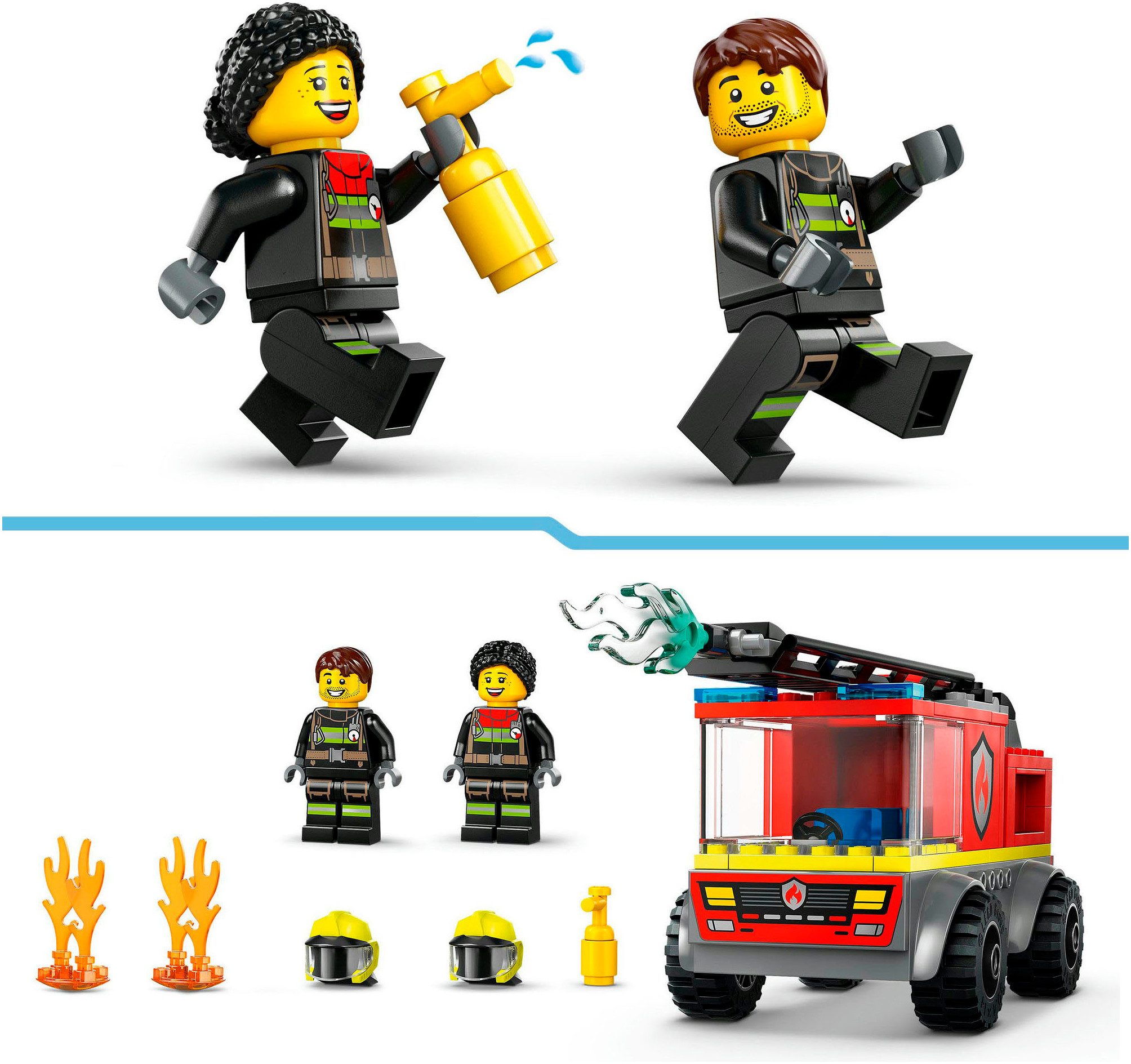 LEGO® Feuerwehrleiterfahrzeug (60463), LEGO City Konstruktionsspielsteine, (82 St), Made in Europe – Bild 5 von 5