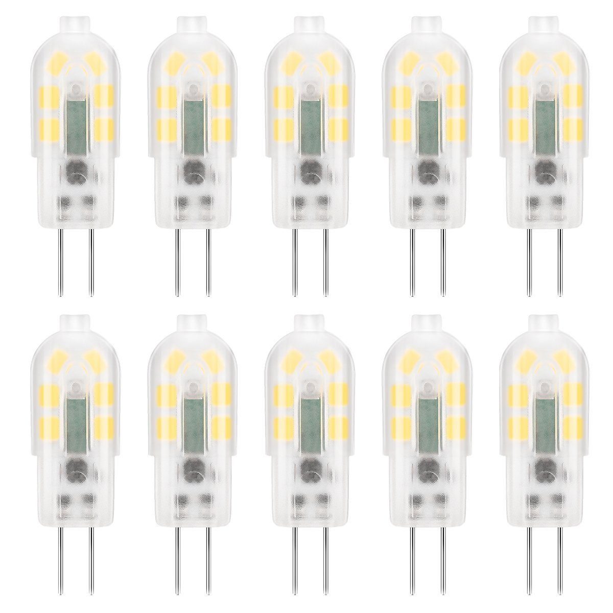 Eco iscooter Halogen Dimmbar, 10er LED G4 Glühbirne -1 Pack Halogen, 6W Stiftsockellampen 12V Halogenlampen Flutlichtstrahler Warmweiß, G4